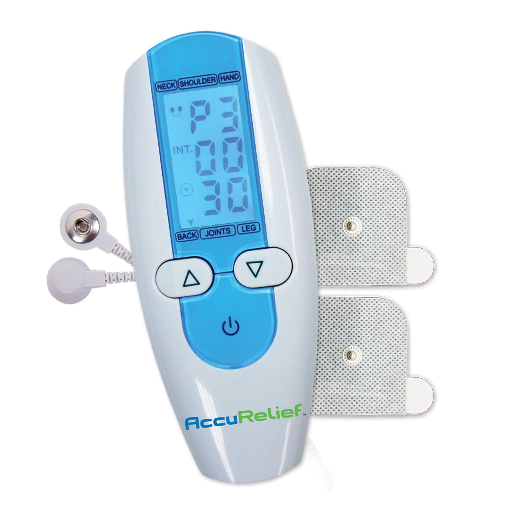 AccuRelief TENS Unit Muscle Stimulater Pain Relief System - Electric Muscle Stimulator with Electrodes for Neck, Back, and Full Body, White and Blue AccuRelief uk supplements