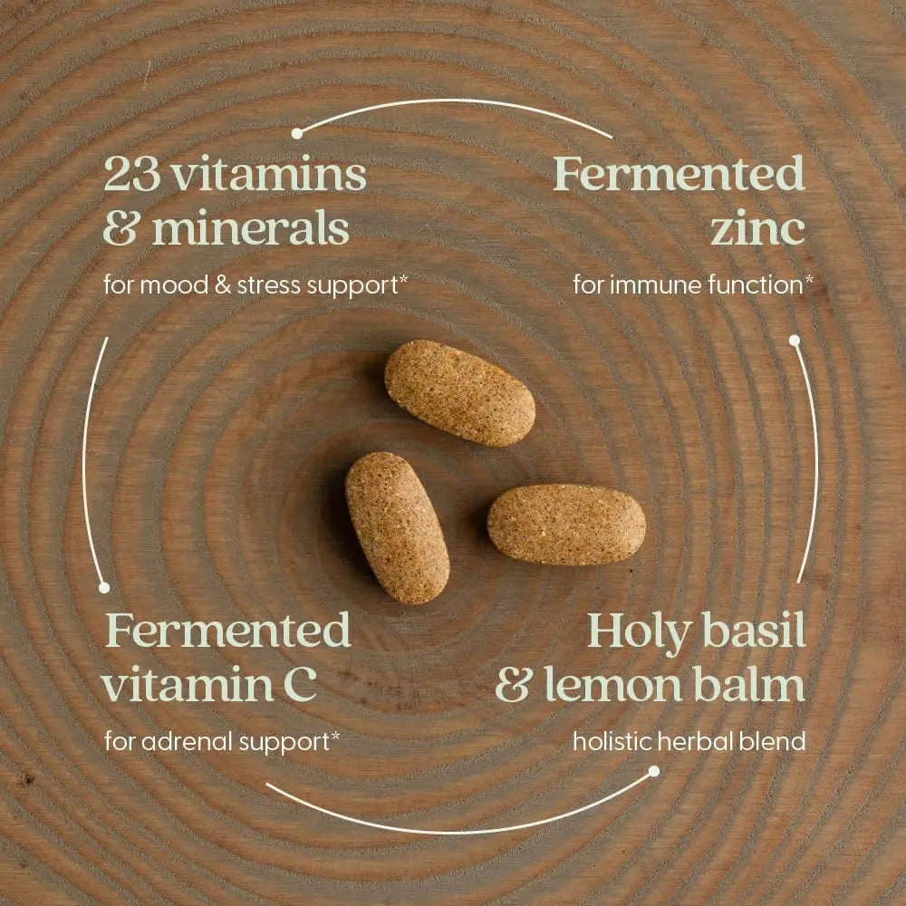 New Chapter Perfect Calm - Daily Multivitamin for Stress & Mood Support with B Vitamins + Holy Basil + Lemon Balm New Chapter uk supplements
