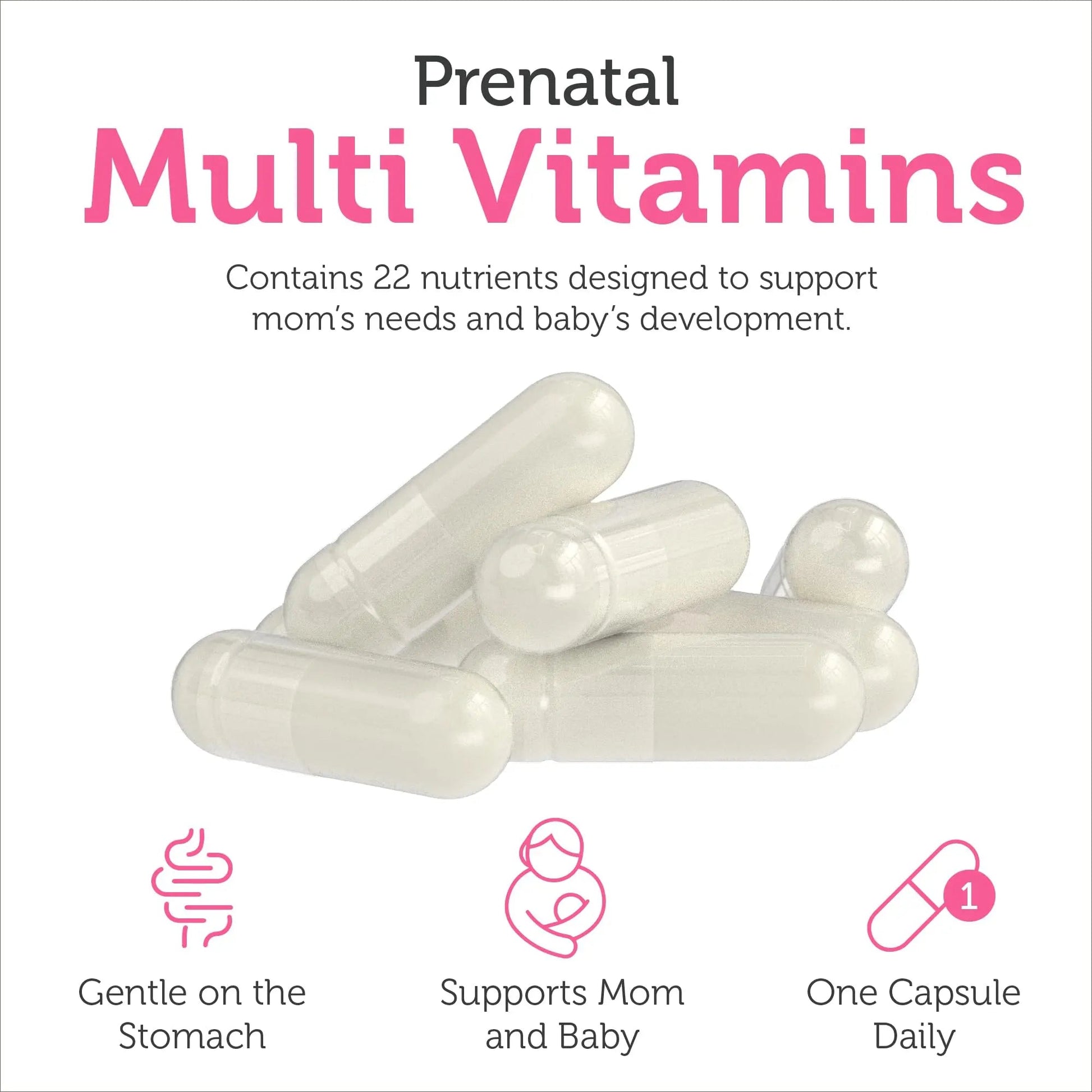 Zahler - Total One Prenatal Vitamins for Women (120 Count) Daily Multi Vitamin Prenatals with Folic Acid, Iron, Zinc Zahler uk supplements