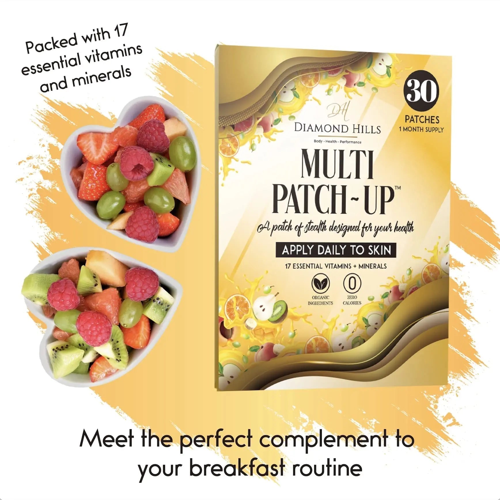 Diamond Hills Multi Patch-Up – 30ct Daily Patches – No Calories & Sugar Free Diamond Hills uk supplements