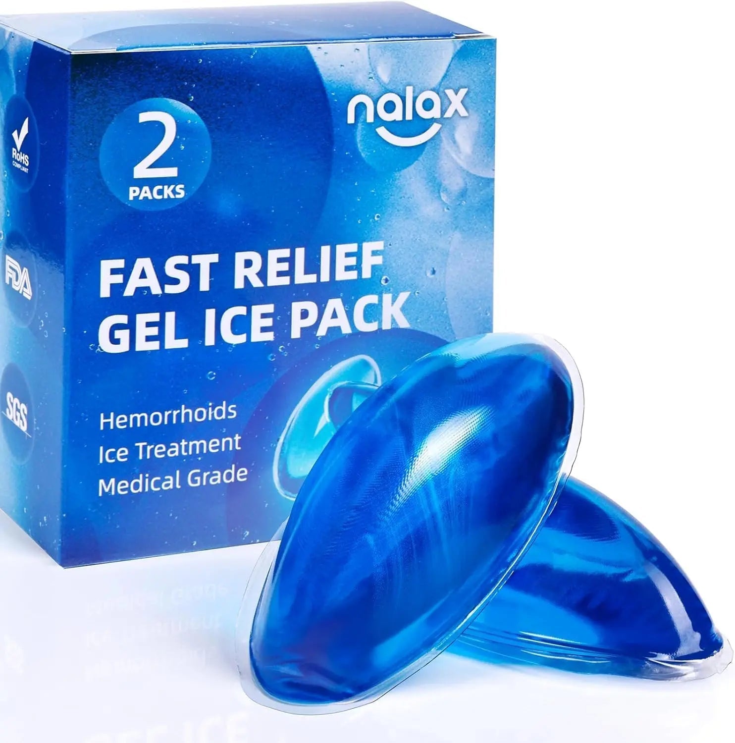 nalax Hemorrhoid Treatment Ice Pack for Fast Relief, FSA-HSA Eligible Cooling Gel Pads, Ultra-Soft, No Mess, Home Use for Hemorrhoid Sufferers & New Moms with Hemorrhoids, Includes 2 Storage Cases nalax uk supplements