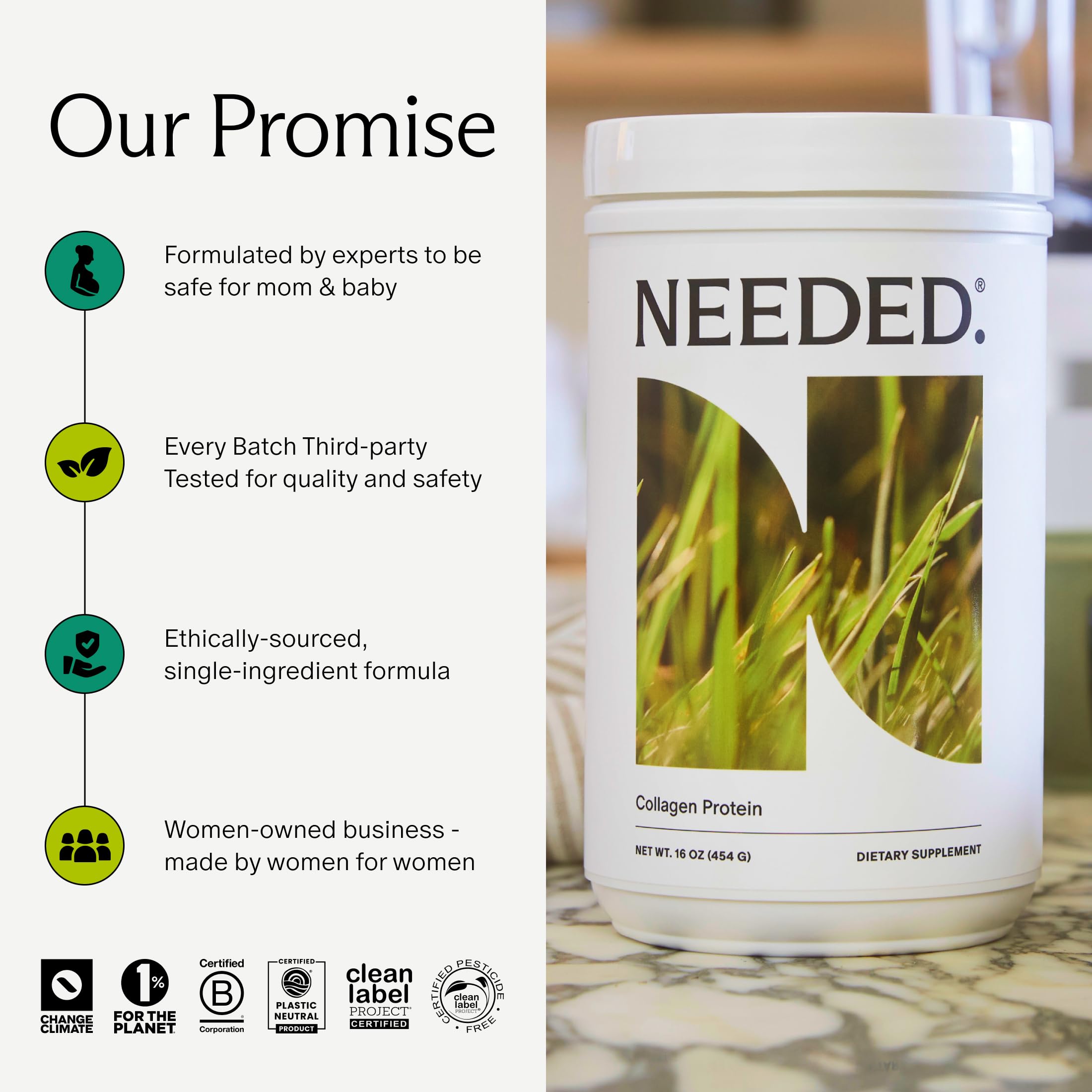 Needed. Hydrolyzed Collagen Protein Powder | Expert-Backed & Clean Sourced | Supports Skin, Hair, Joints | Grass-fed, Pasture-Raised, Hormone-Free | 1lb Needed. uk supplements
