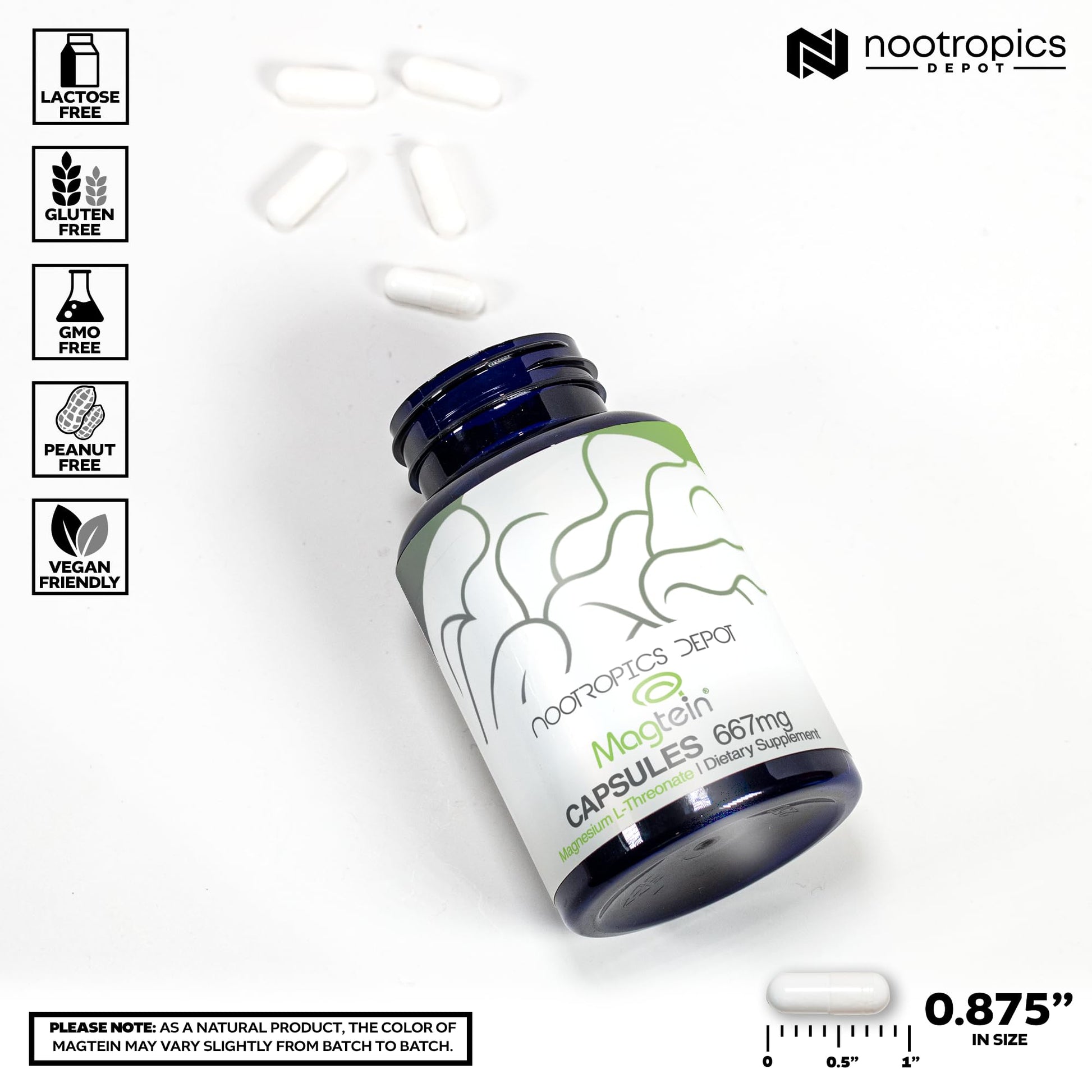 Nootropics Depot Magtein Magnesium L-Threonate Capsules | 90 Count | Mineral Supplement | Natural | Supports Mitochondrial Function | Boosts Energy and Cognitive Function Nootropics Depot uk supplements