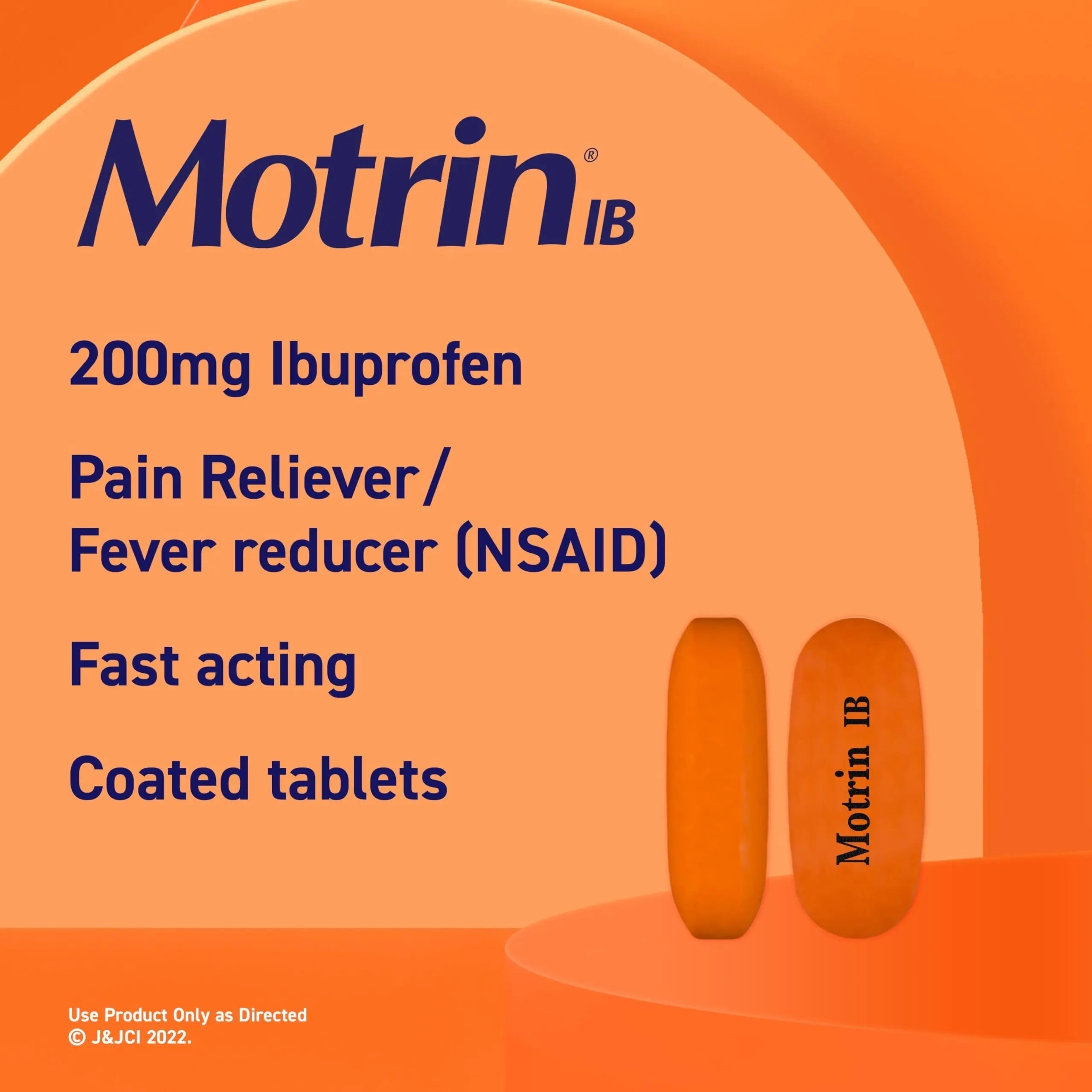 Motrin IB, Ibuprofen 200mg Tablets, NSAID Pain & Fever Reliever for Headache, Backache, Muscular Aches, Arthritis Pain Reliever, 50 Travel Packets of 2, 100 ct Motrin uk supplements