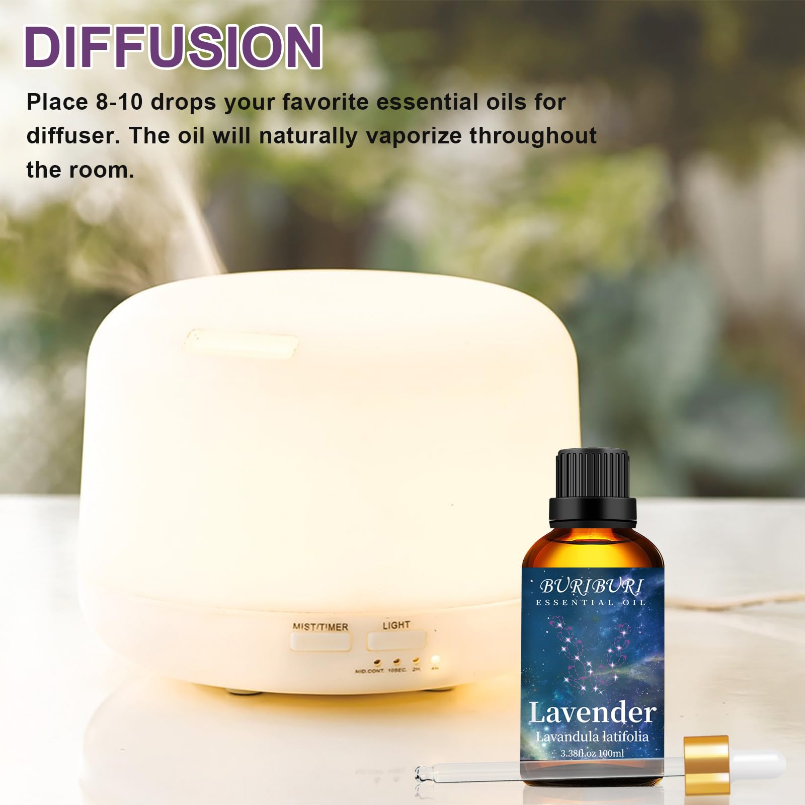 BURIBURI Lavender Essential Oil 100ML, 100% Pure Undiluted, Natural, Organic Aromatherapy Oil Lavender Oils BURIBURI uk supplements