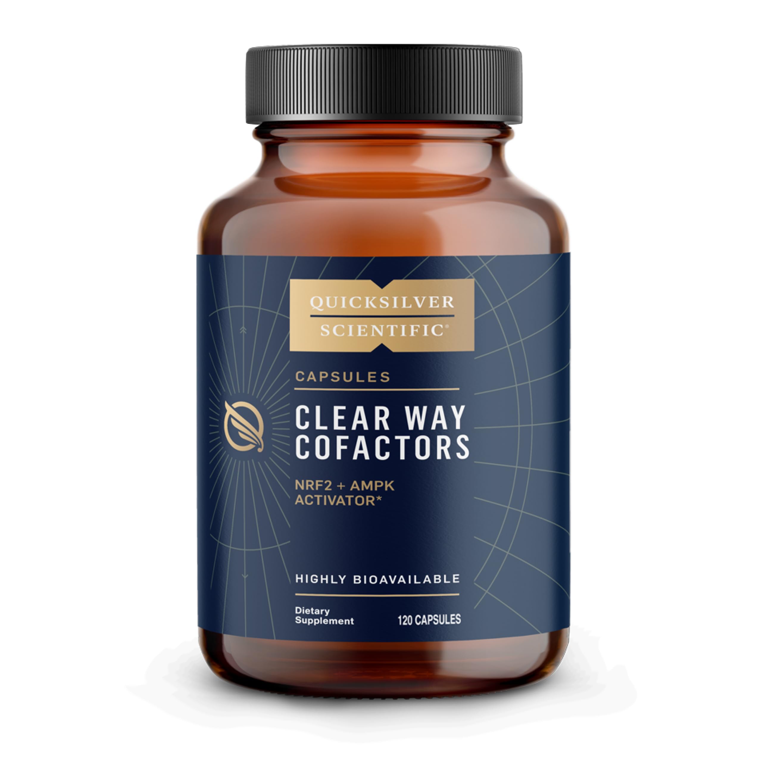 Quicksilver Scientific Clear Way Cofactors - Body Detox Cleanse Support with Vitamin B1, Dandelion Extract, Quercetin & Nattokinase Enzyme - Antioxidant Cleanse to Support Gut Health (120 Capsules) Quicksilver Scientific uk supplements