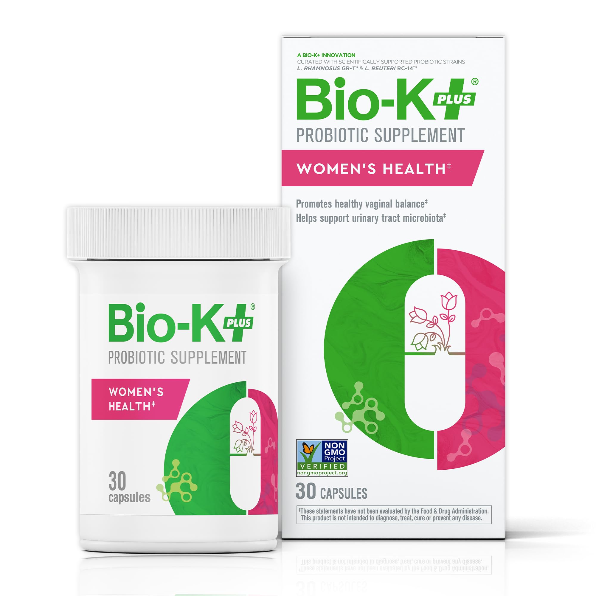 Bio-K+ Probiotic for Women support for Vaginal & Urinary Tract Health, Probiotic Supplement with 2 Billion CFU 2 Strains, Vegan, Shelf-Stable – 30 Capsules Bio-K Plus uk supplements