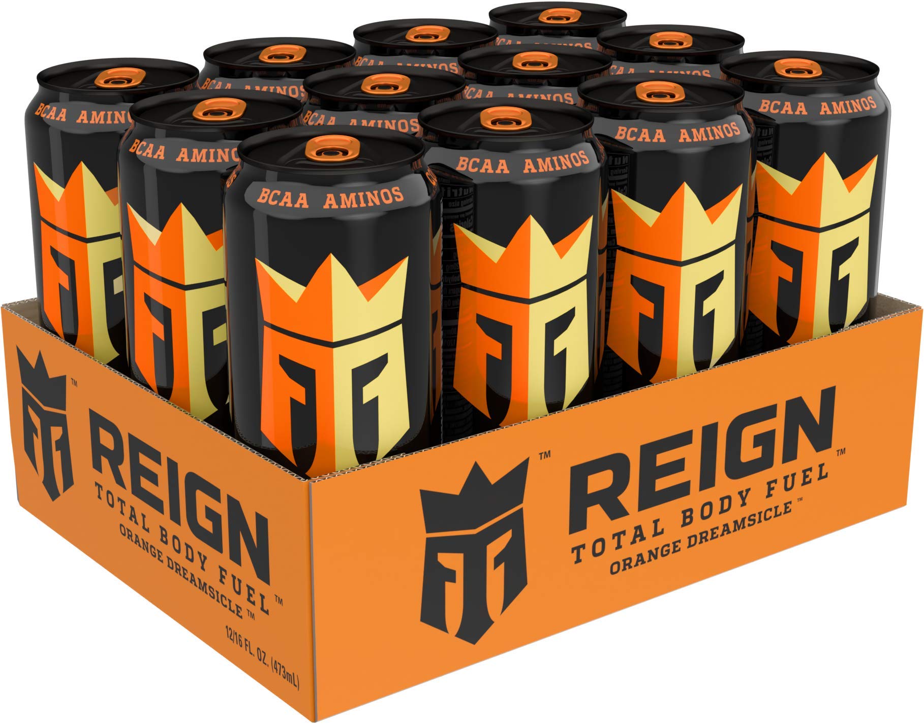 Reign Total Body Fuel, Orange Dreamsicle, Fitness & Performance Drink, 16 Fl Oz (Pack of 12) Reign uk supplements