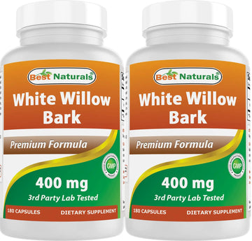Best Naturals White Willow Bark 400 mg 180 Capsules (180 Count (Pack of 2)) Best Naturals uk supplements