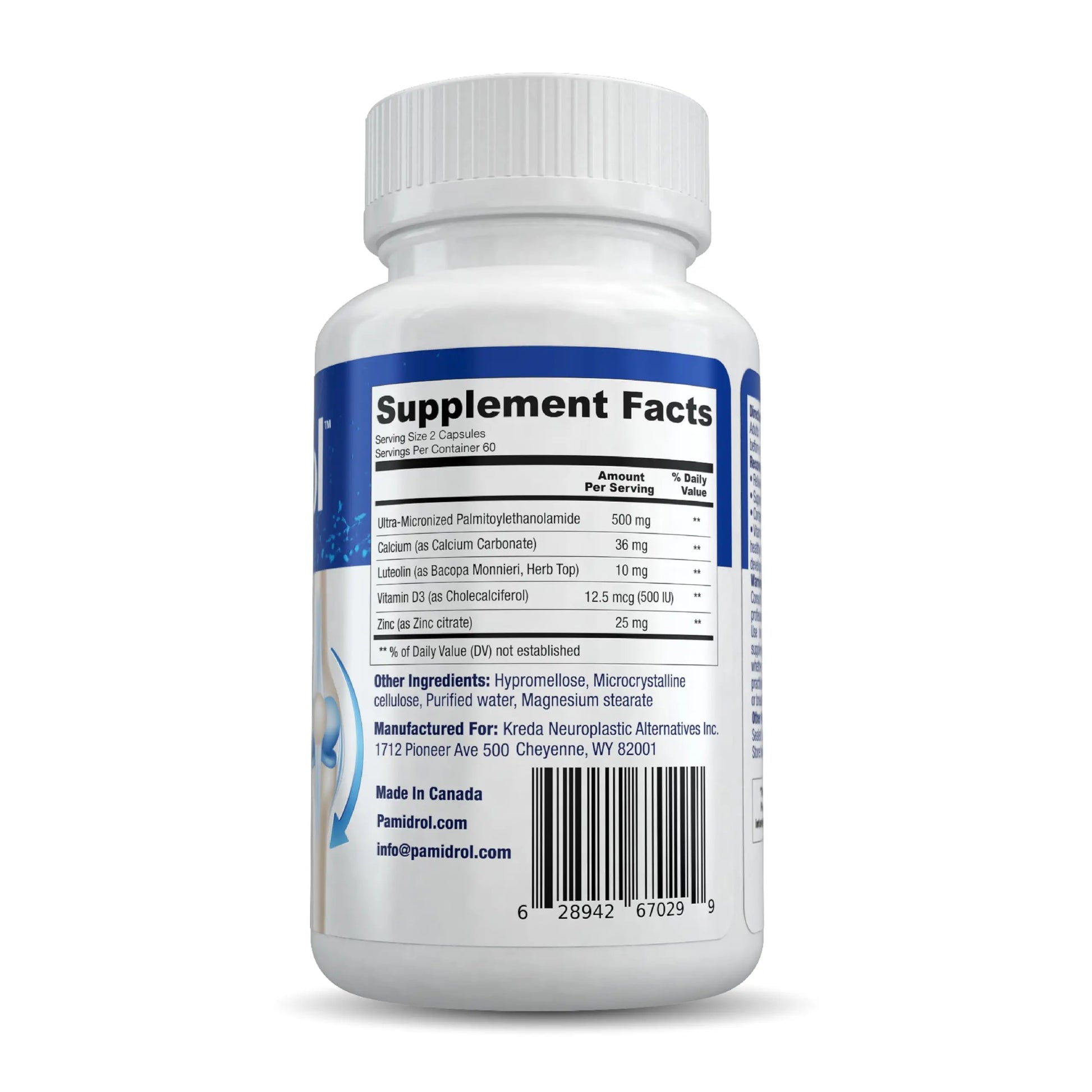 Pamidrol Nerve and Joint Support with Added Calcium 120 Capsules Pamidrol uk supplements