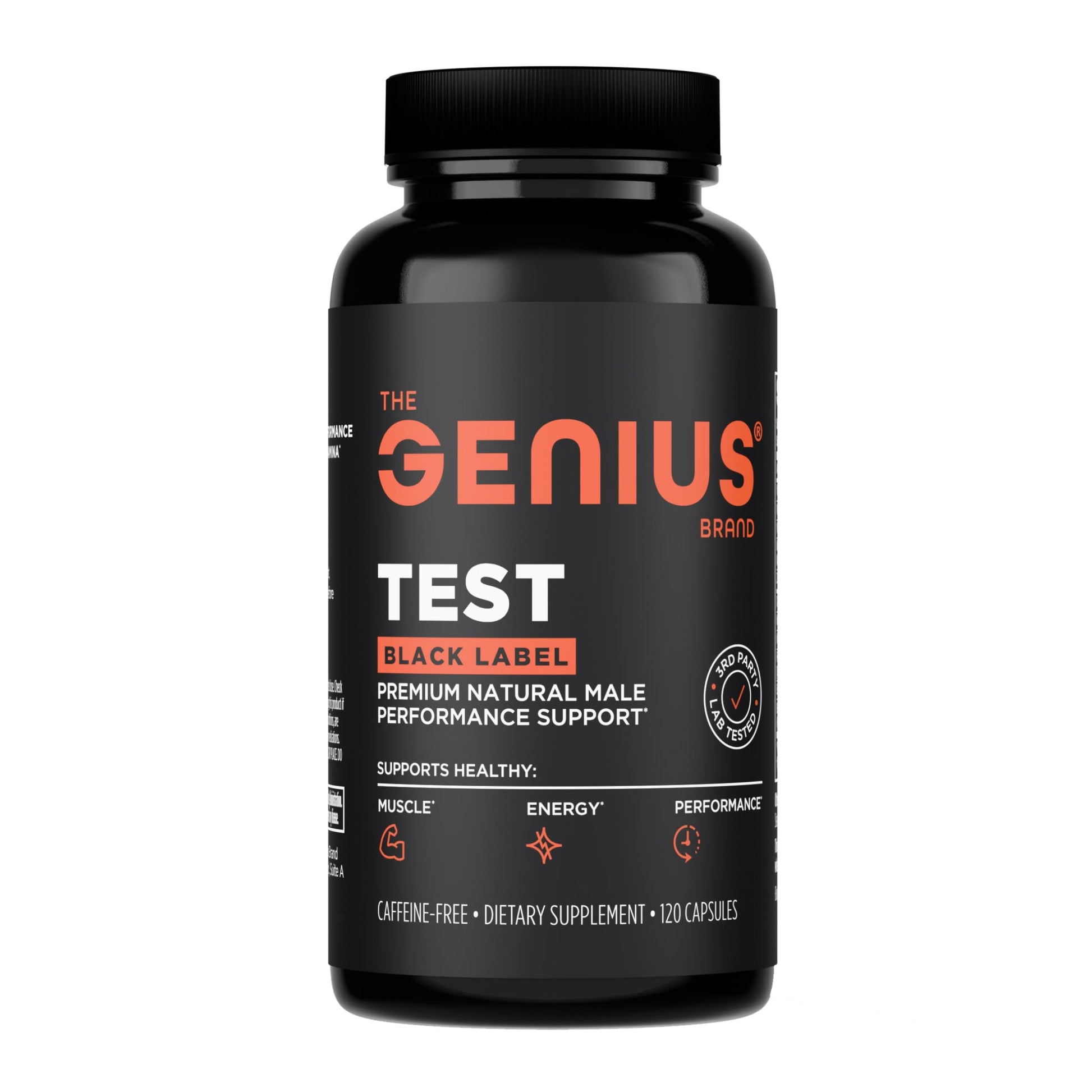 The Genius Brand Test Black Label - Testosterone Supplement for Men - Muscle Support, Energy & Performance Support - with D-Aspartic Acid, Magnesium, Korean Red Ginseng & Vitamins - 120 Capsules The Genius Brand uk supplements