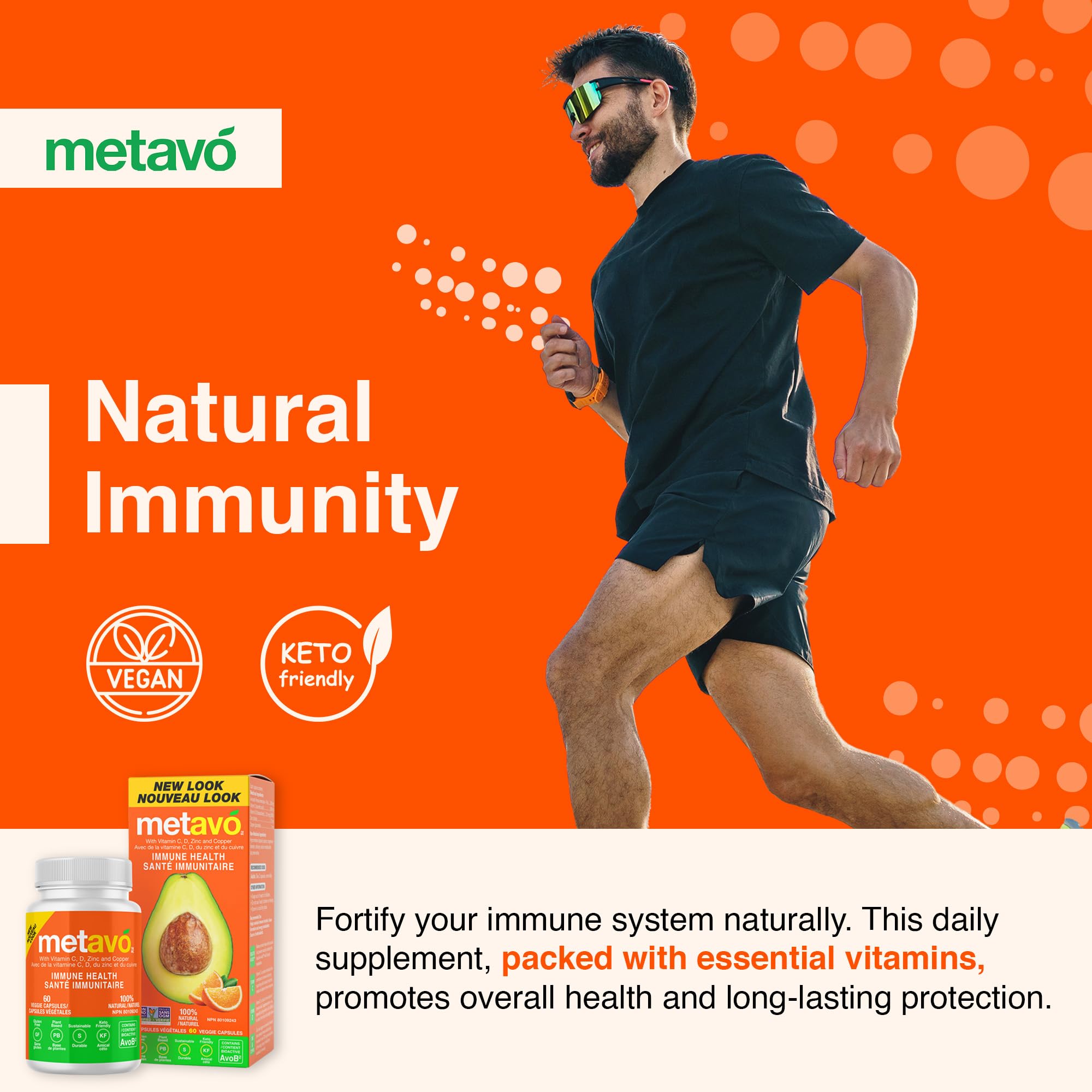 Metavo Immune Health - Natural Immune Support Supplement, Essential Zinc Supplements for Men & Women Enriched with Vitamin C, D & Copper, 60 Vegan Capsules, 30 Servings Metavo uk supplements