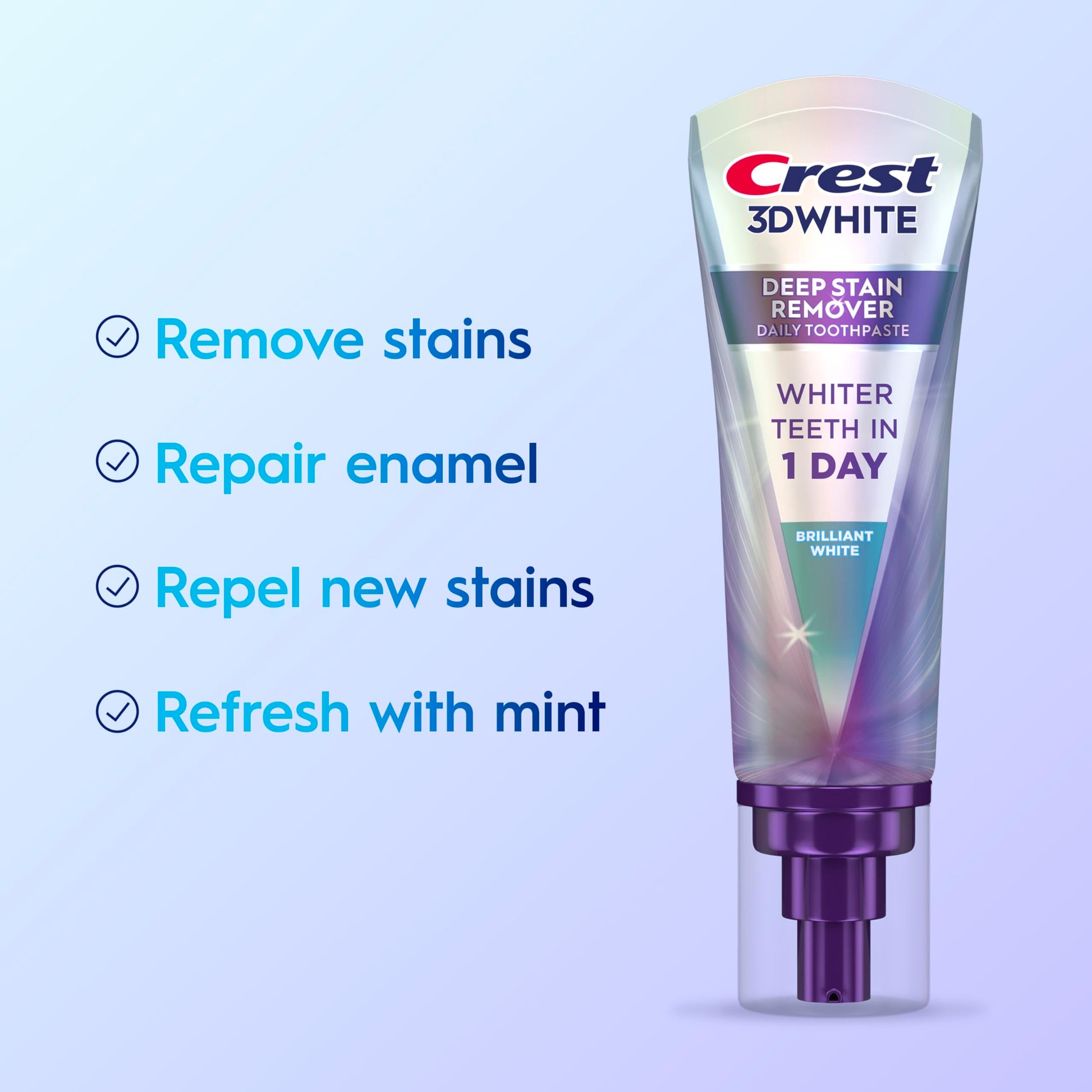 Crest 3DWhite Brilliance Deep Stain Remover Brilliant White Toothpaste - 3.1oz/2pk Crest uk supplements