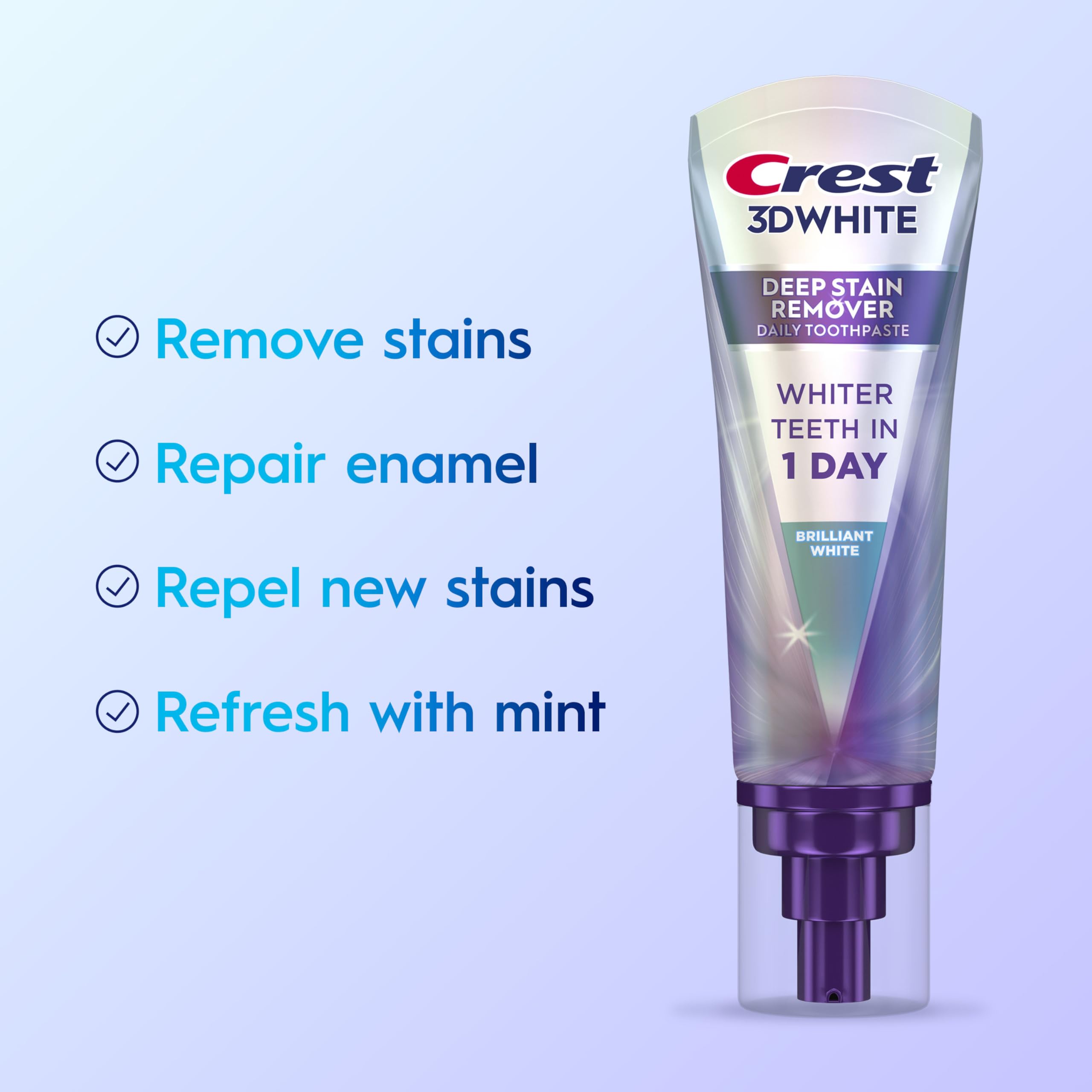 Crest 3DWhite Brilliance Deep Stain Remover Brilliant White Toothpaste - 3.1oz/2pk Crest uk supplements