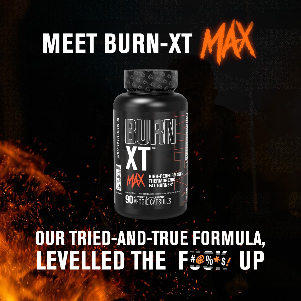Jacked Factory Burn-XT Max - High-Performance Thermogenic Fat Burner & Appetite Suppressant for Weight Loss w/PurCaf Organic Caffeine, MitoBurn, Green Tea Jacked Factory uk supplements