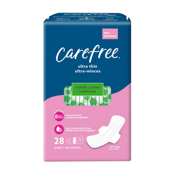 Carefree Ultra Thin Pads, Super/Long Pads With Wings, 28ct Carefree uk supplements