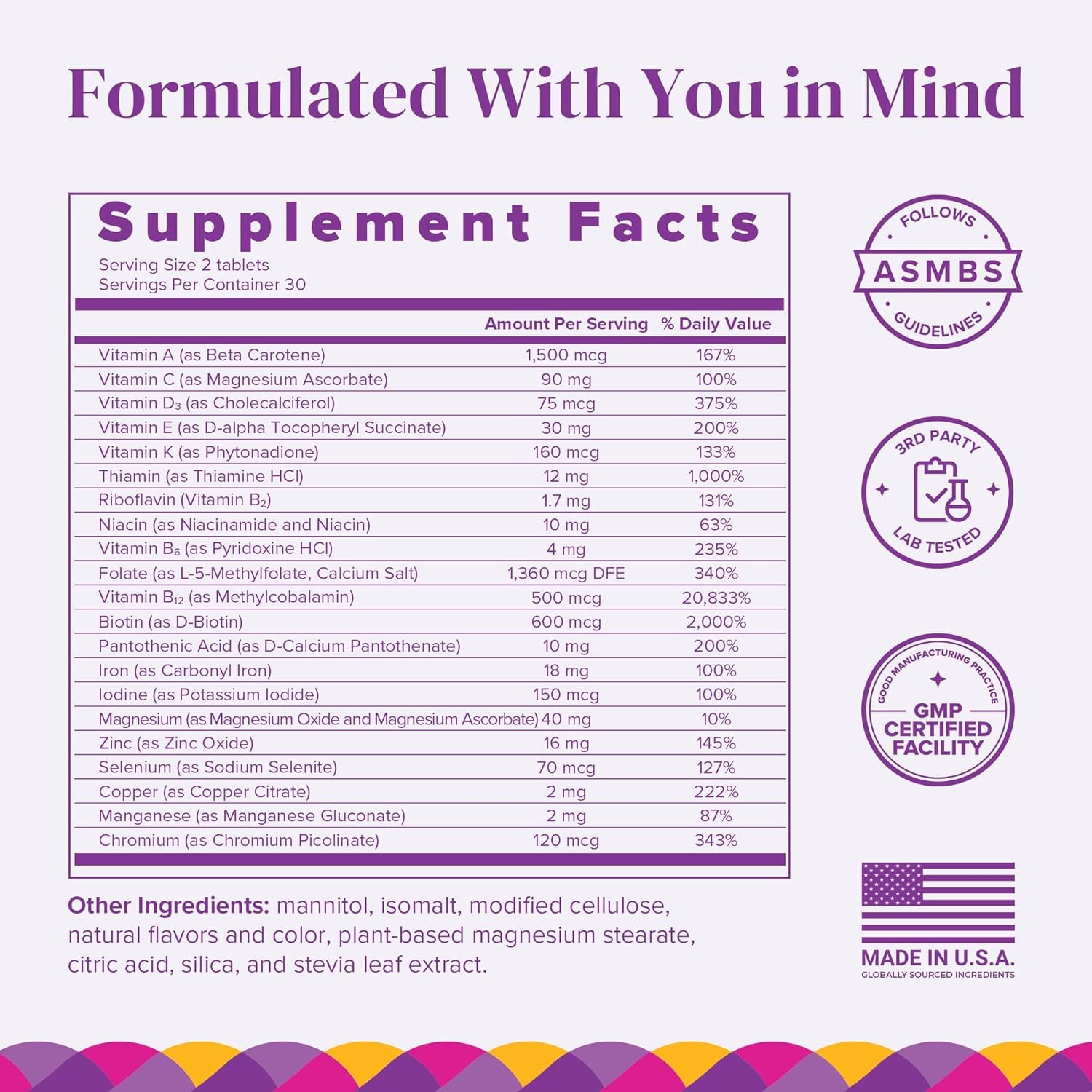 BariMelts Bariatric Multivitamin with Iron - 1 Month Supply (60 Fast-Dissolving Tablets) - Sugar-Free - Post-Op Bariatric Vitamins BariMelts uk supplements