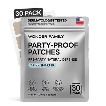 Recovery Patches for Men & Women – Grey Pack Morning Relief After Parties, Drinking & Nights Out – With B-Complex, Vitamins A C D E, Glutathione, Boswellia & Herbal Antioxidants – 30 Patches WONDER FAMILY uk supplements