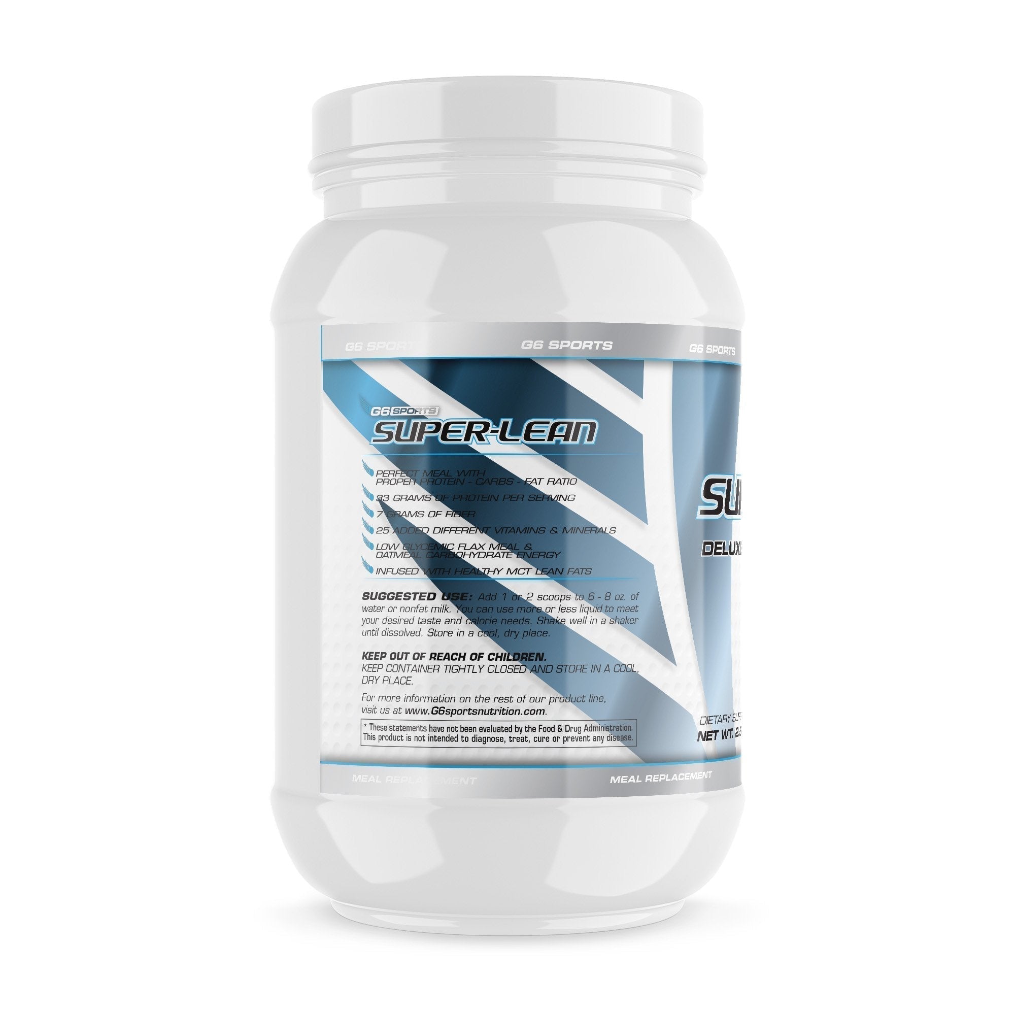 G6 Sports Nutrition Super-Lean Deluxe Meal Replacement (32g Protein, 7g Fiber, 25 Added G6 Sports uk supplements