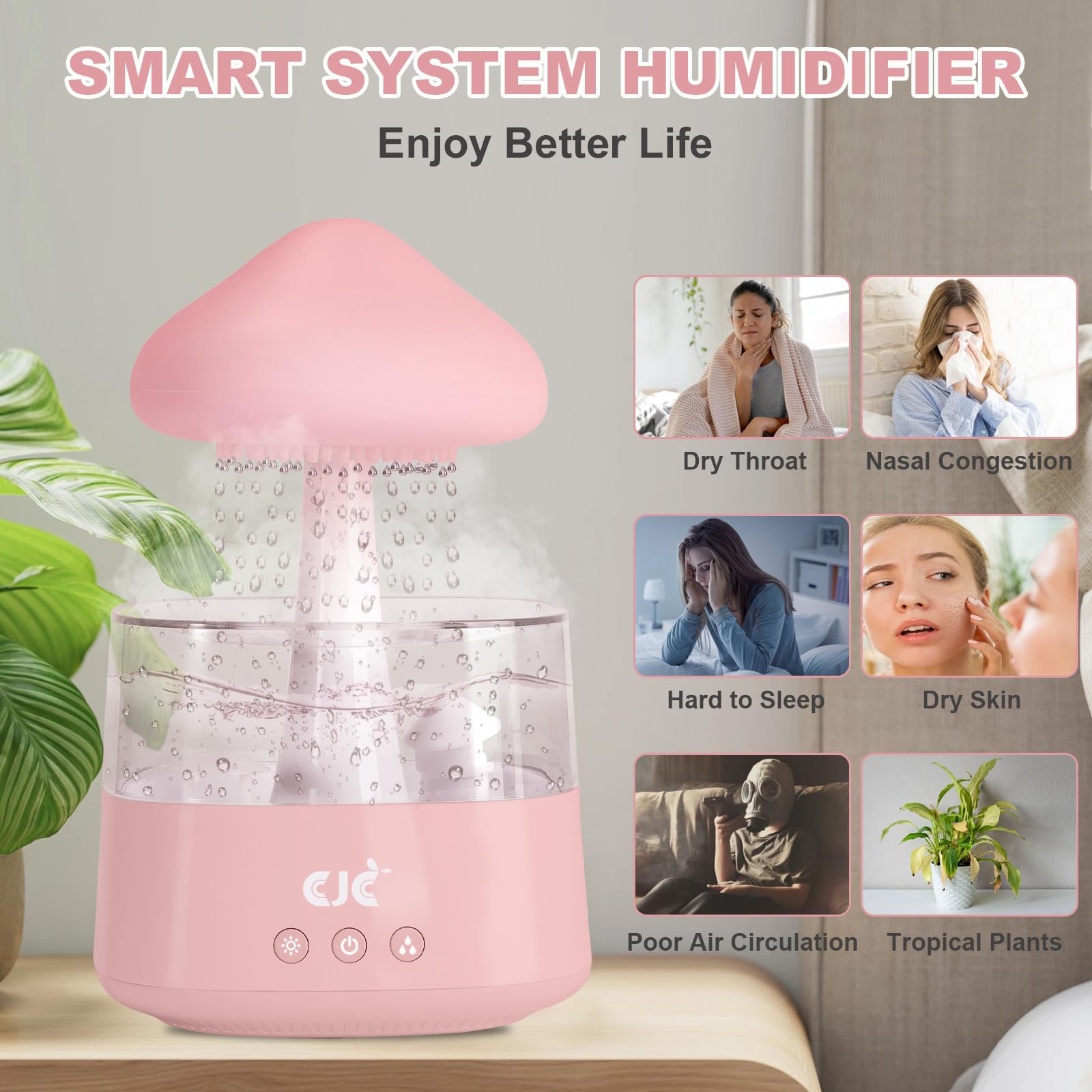 Humidifiers for Bedroom, 7 Color-Changing Led Night Lights, Aromatherapy Essential Oil cjc uk supplements