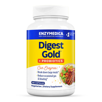 Enzymedica Digest Gold + Probiotics, 2-in-1 Digestive Enzymes & Probiotic Support, Promotes Gut Health with 1 Billion Active Cultures, 180 Capsules Enzymedica uk supplements
