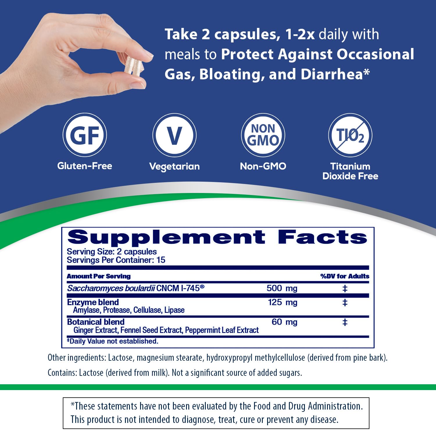 Florastor Advanced Gas and Bloat Probiotic, Digestive Enzymes and Botanicals, Plus Probiotics for Digestive Health, 30 Capsules Florastor uk supplements