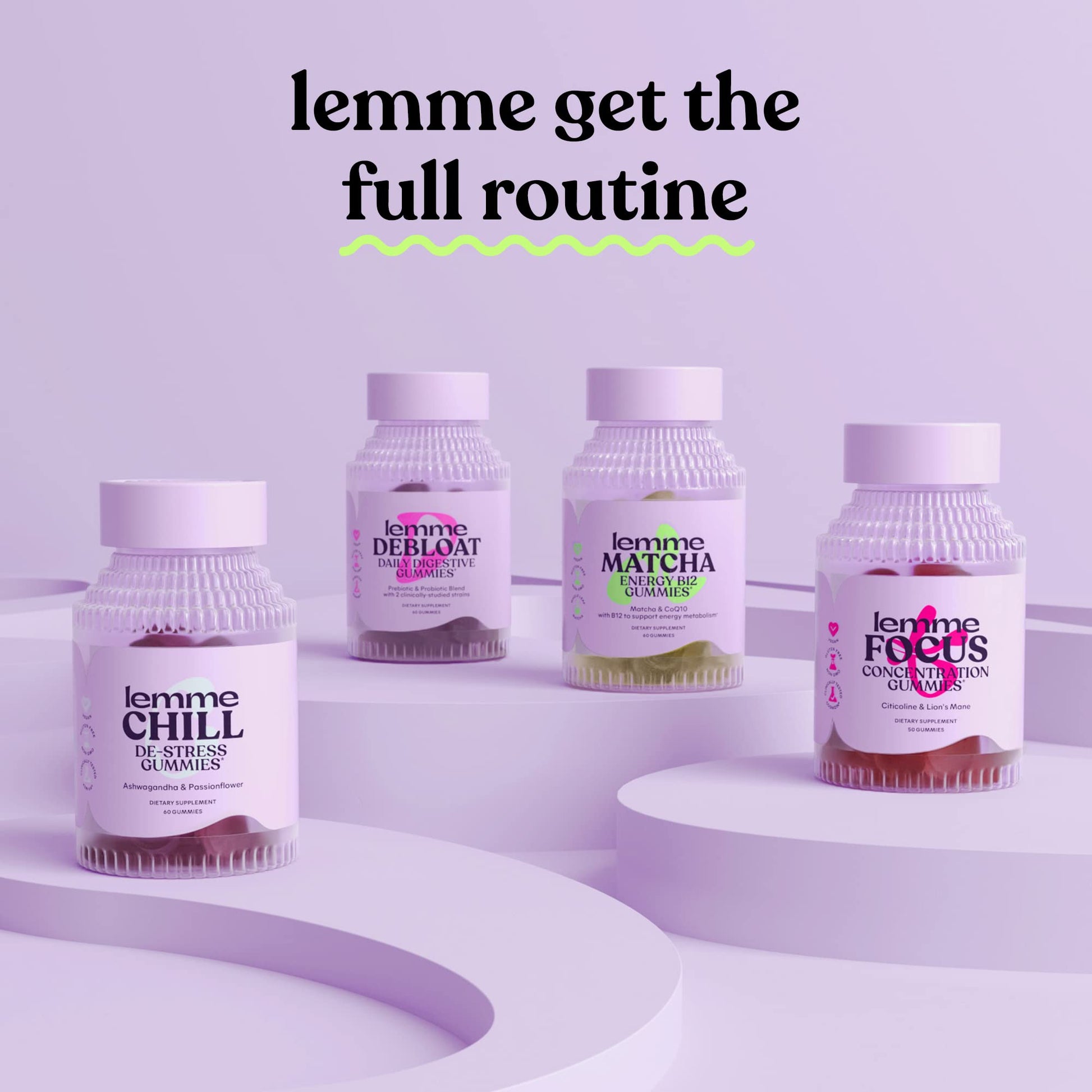 Lemme Chill Stress Relief Gummies with 300mg KSM-66 Ashwagandha, Lemon Balm, Passionflower & Goji to Support Relaxation, Healthy Cortisol & Sleep - Gluten-Free, Non-GMO, Mixed Berry (60 Count) Lemme uk supplements