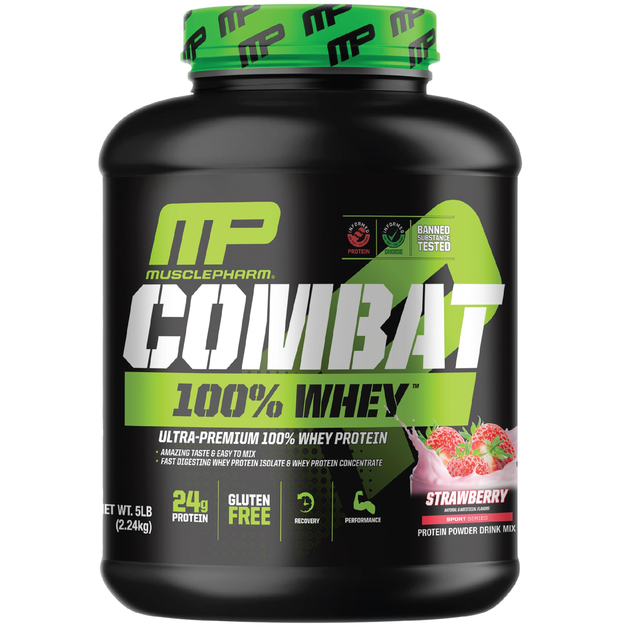 MusclePharm Combat 100% Whey Protein Powder, Strawberry Cream Flavor Muscle Pharm uk supplements