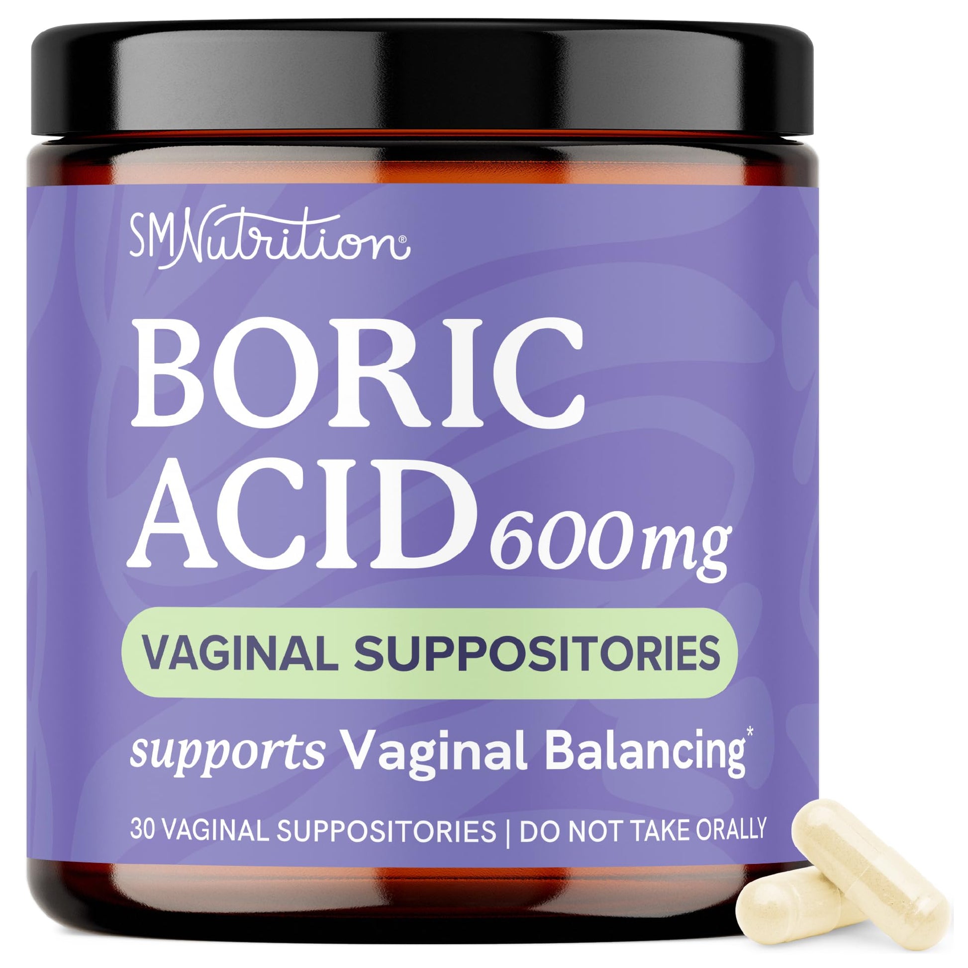 Boric Acid Suppositories for Women 600mg | pH Balance, Vaginal Odor & Itching | Feminine Hygiene & Intimate Health Support | Boric Acid for Women Vaginal Suppositories | Unscented, Vegan | 30 Ct SMNutrition uk supplements
