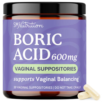 Boric Acid Suppositories for Women 600mg | pH Balance, Vaginal Odor & Itching | Feminine Hygiene & Intimate Health Support | Boric Acid for Women Vaginal Suppositories | Unscented, Vegan | 30 Ct SMNutrition uk supplements