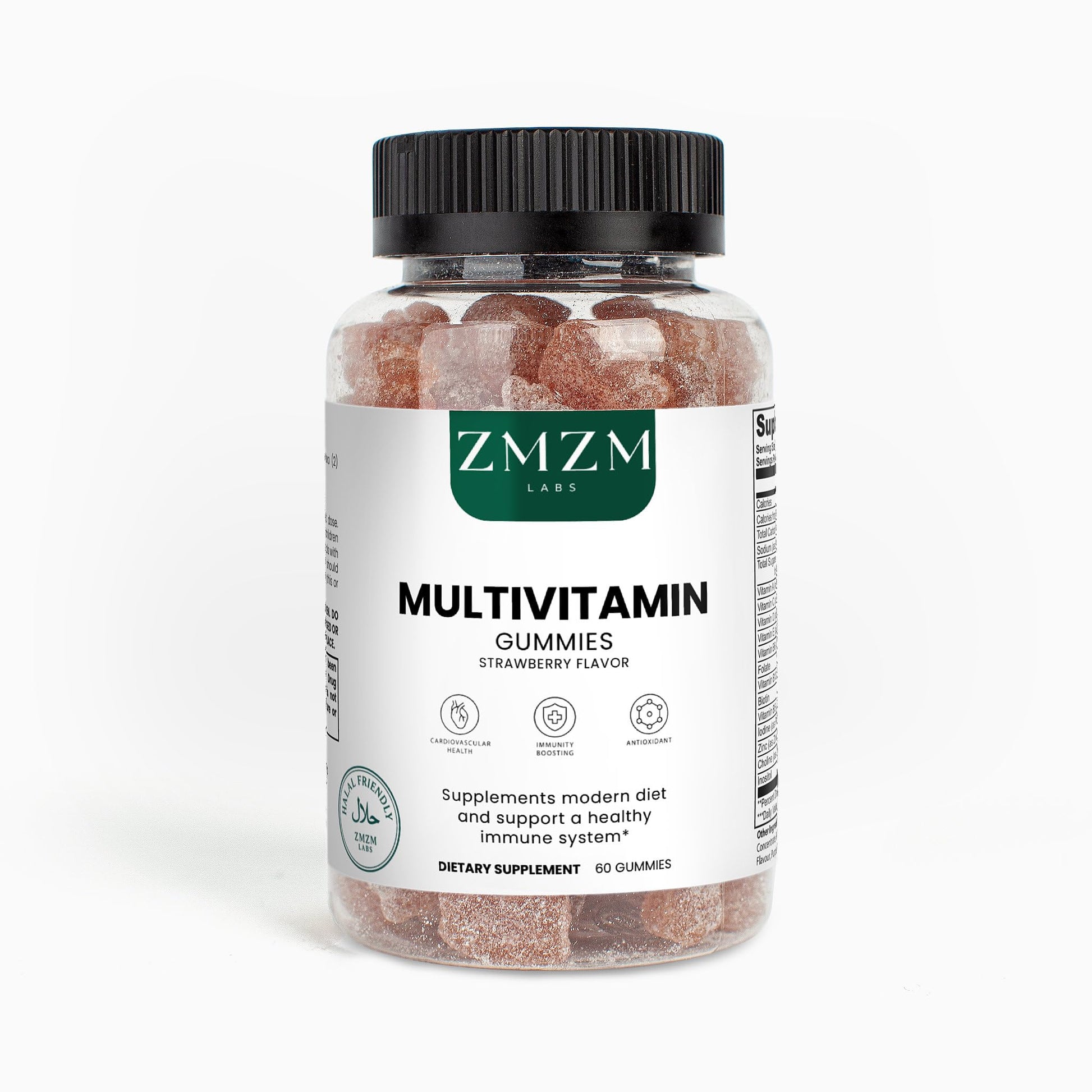 ZMZM LABS Multivitamin Gummies – Strawberry Flavor, 60 Gummies, Vegan, Gelatin-Free, Halal-Friendly Daily Vitamin Supplement ZMZM LABS uk supplements