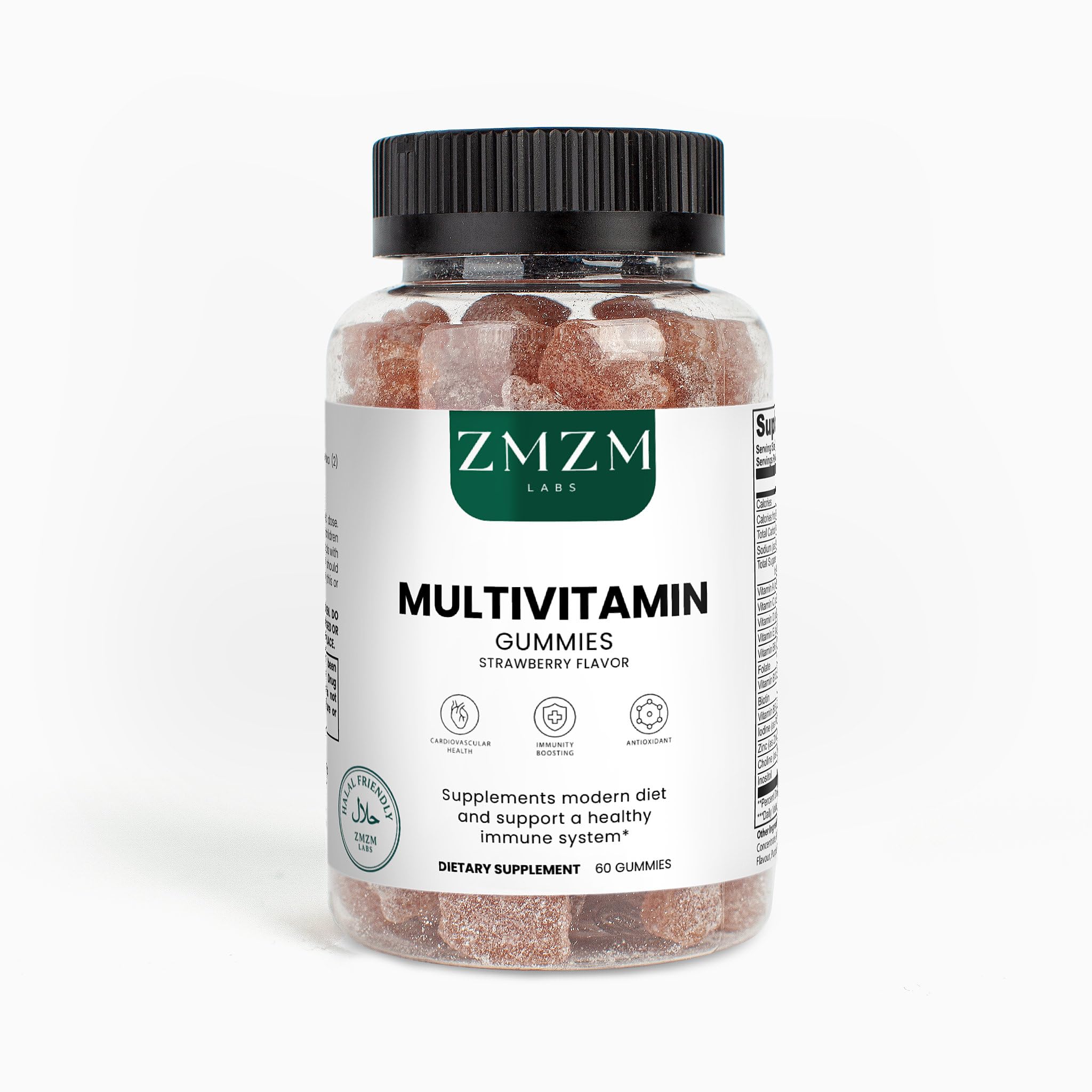 ZMZM LABS Multivitamin Gummies – Strawberry Flavor, 60 Gummies, Vegan, Gelatin-Free, Halal-Friendly Daily Vitamin Supplement ZMZM LABS uk supplements