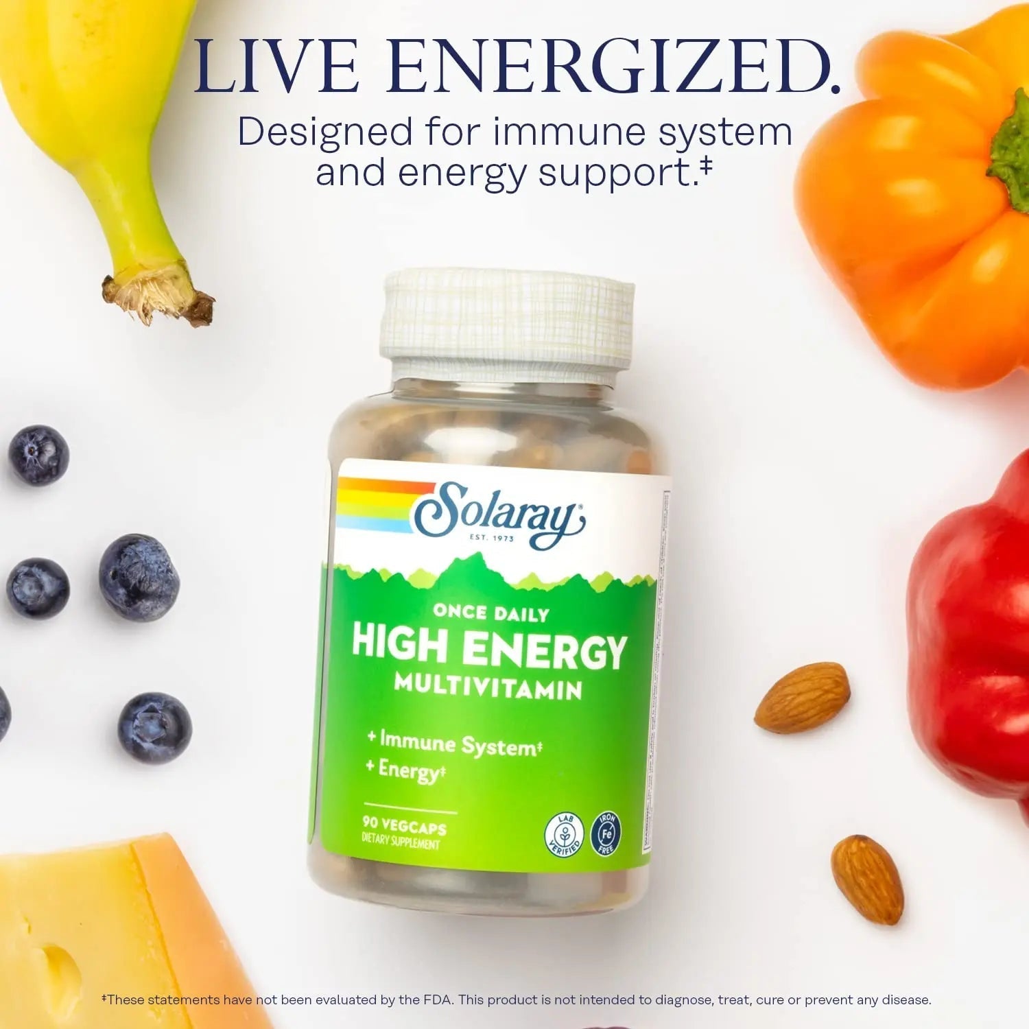 SOLARAY Once Daily High Energy Multivitamin, Iron Free, Immune System and Energy Support, Whole Food and Herb Base Ingredients SOLARAY uk supplements