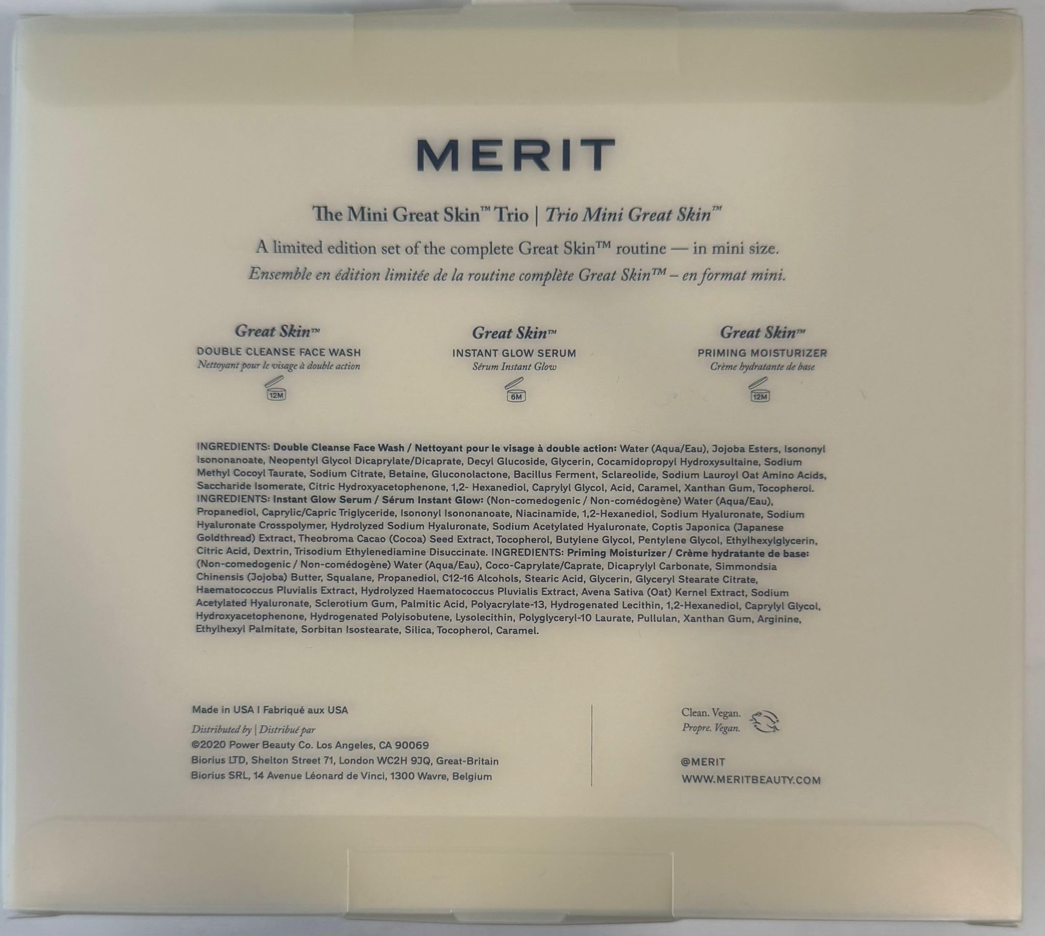 MERIT The Mini Great Skin Trio – Limited Edition Skincare Set with Double Cleanse Face Wash (15 ml), Instant Glow Serum (15 ml), and Priming Moisturizer (50 ml) Merit uk supplements