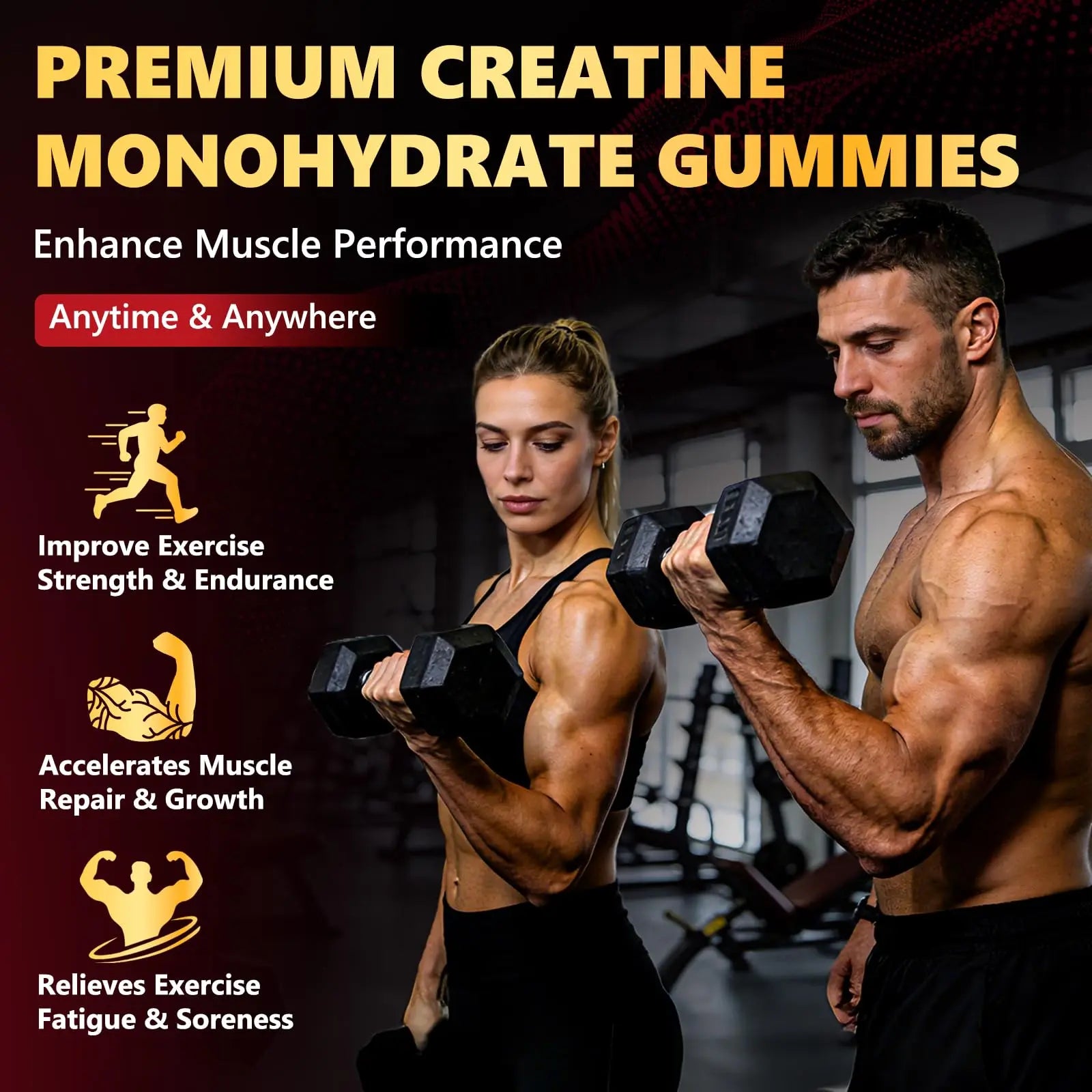 ZELKORE Creatine Monohydrate Gummies 6000mg for Men & Women, Sugar Free Creatine Gummy for Pre & Post Workout, High Absorption Supplement with BCAA, Support Boost Strength, ZelKore uk supplements
