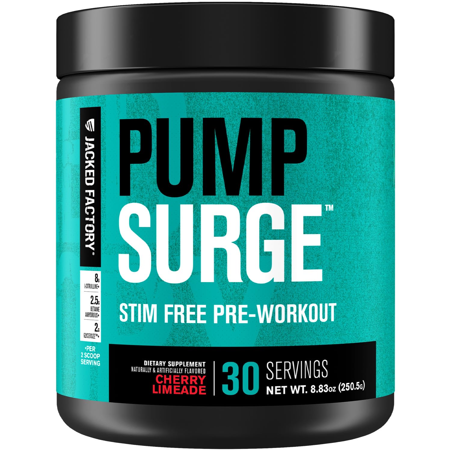 Jacked Factory Pumpsurge Caffeine Free Pre Workout for Men & Women - Booster & Stim Free Pre Workout - Intense Pumps, Enhanced Focus - 30 Servings, Cherry Limeade 8.83oz Jacked Factory uk supplements