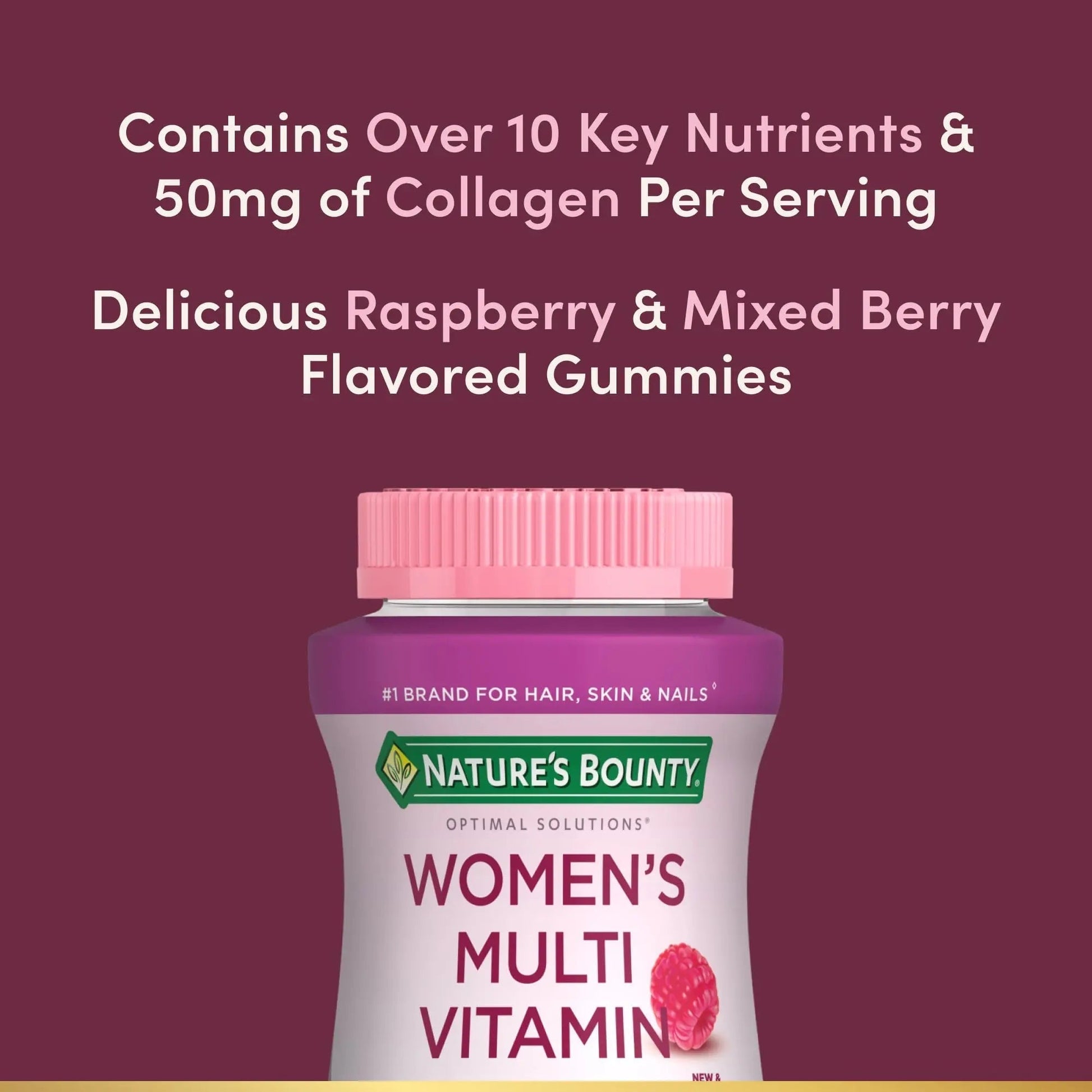 Nature's Bounty Optimal Solutions, Women's Multivitamin Gummies for Immune Support, Cellular Energy Support, Bone Health Nature's Bounty uk supplements