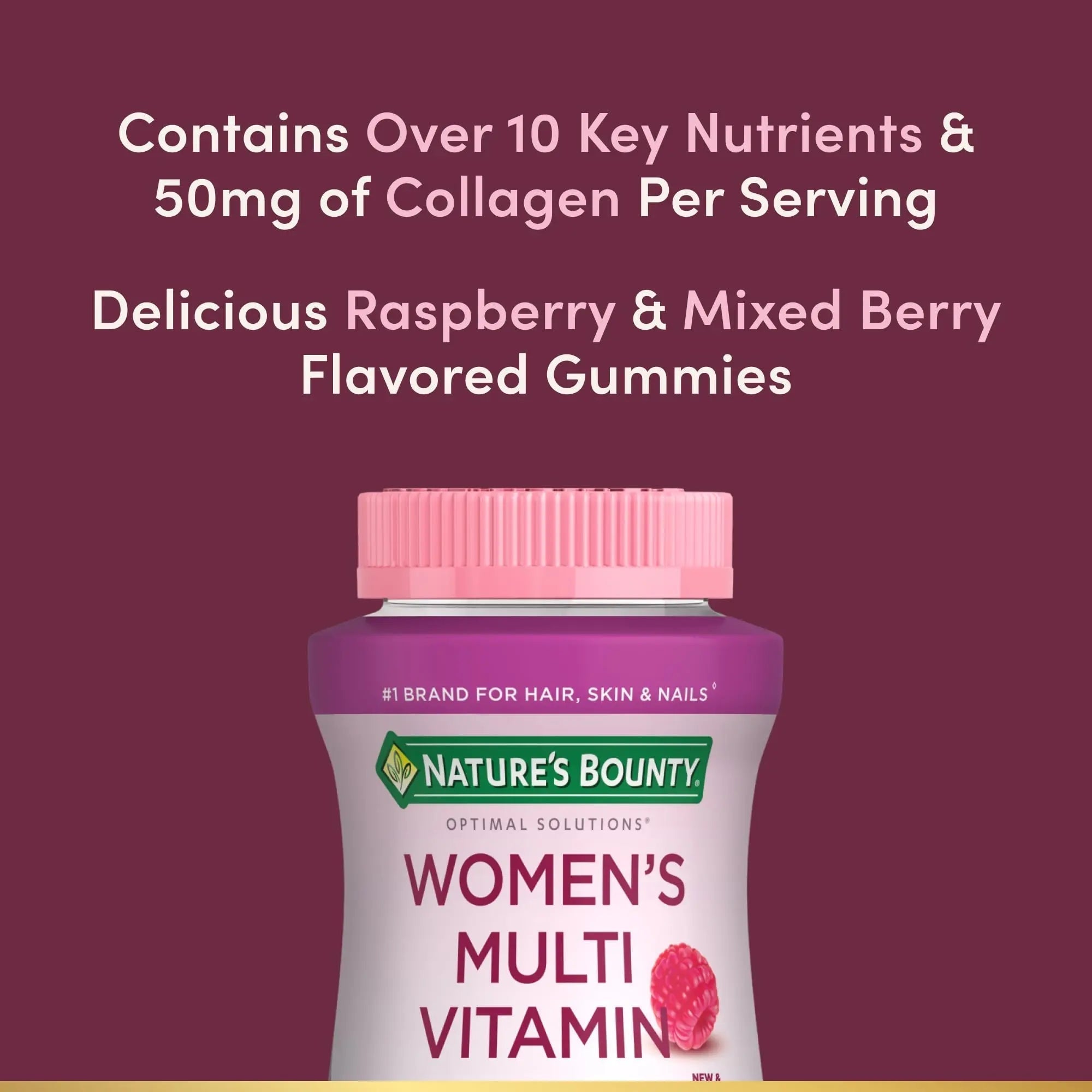 Nature's Bounty Optimal Solutions, Women's Multivitamin Gummies for Immune Support, Cellular Energy Support, Bone Health Nature's Bounty uk supplements