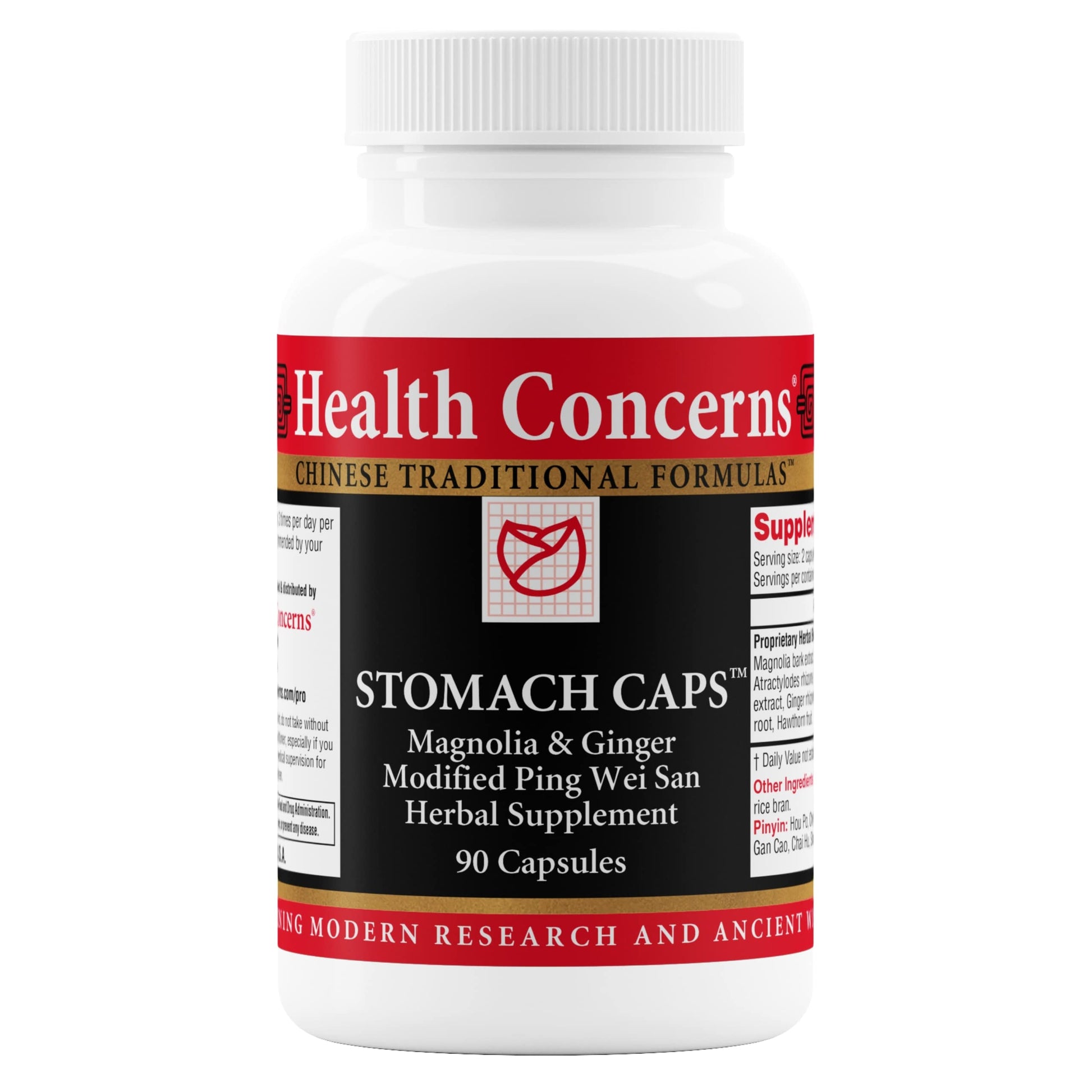 Health Concerns Stomach Caps – Digestive Support & Gut Health – Bloating & Gas Relief – Ginger & Magnolia Bark Chinese Herbal Supplement for Men & Women – Modified Ping Wei San – 90 Capsules Health Concerns uk supplements