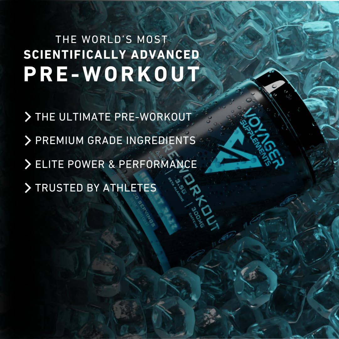 Voyager Supplements Pre-Workout Powder | Rocket Razz | Intense Pump | Maximized Voyager Supplements uk supplements