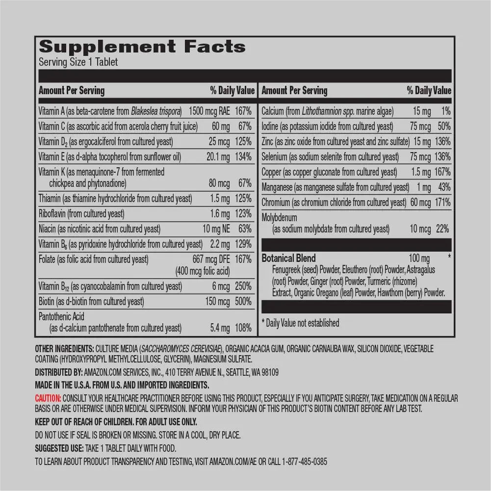 Amazon Elements Men's One Daily Multivitamin (65 Tablets) and Amazon Elements B Complex (65 Capsules) Amazon Elements uk supplements