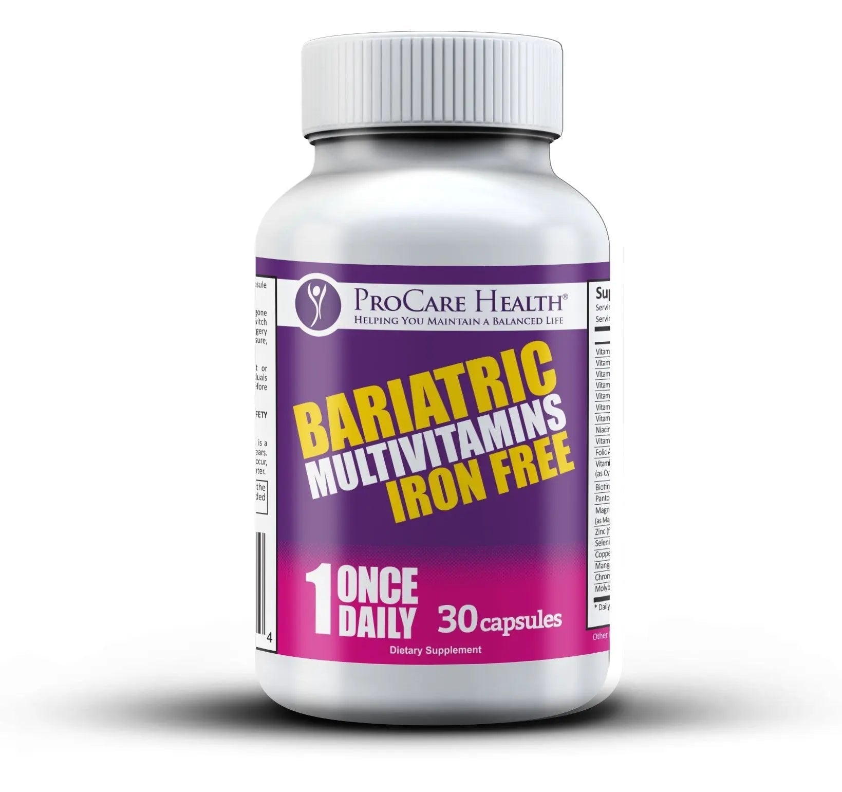 Procare Health Bariatric Multivitamin with Iron Free (30 Fast Dissolving Veggie Capsule) - Bariatric Vitamins for Gastric Sleeve & Gastric Bypass ProCare Health uk supplements