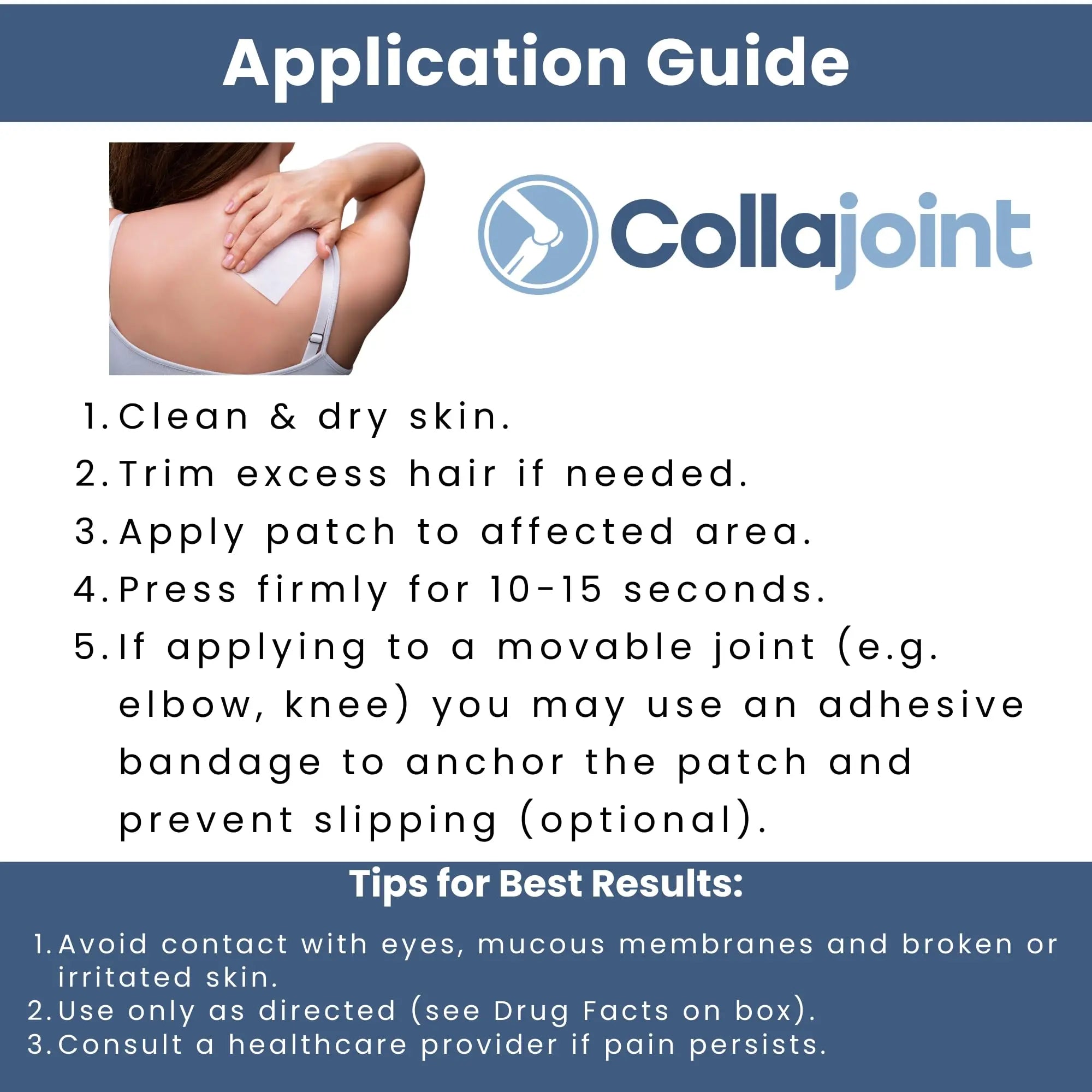 Collajoint Maximum-Strength Lidocaine 4% & Menthol 1% Hydrogel Pain Relief Patch with Arnica Montana Flower Extract-Temporary Numbing & Cooling Relief for Sore Muscles, Stiff Joints & Arthritis Collajoint uk supplements