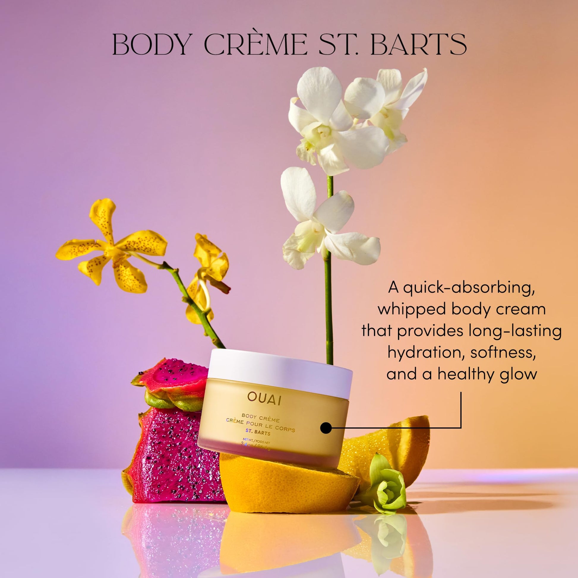 OUAI Body Creme, St. Barts Travel Size - Hydrating Whipped Body Cream with Cupuaçu Butter, Coconut Oil & Squalane - Softens Skin & Delivers Radiant Glow - Sulfate-Free Skin Care (3.4 oz) OUAI uk supplements