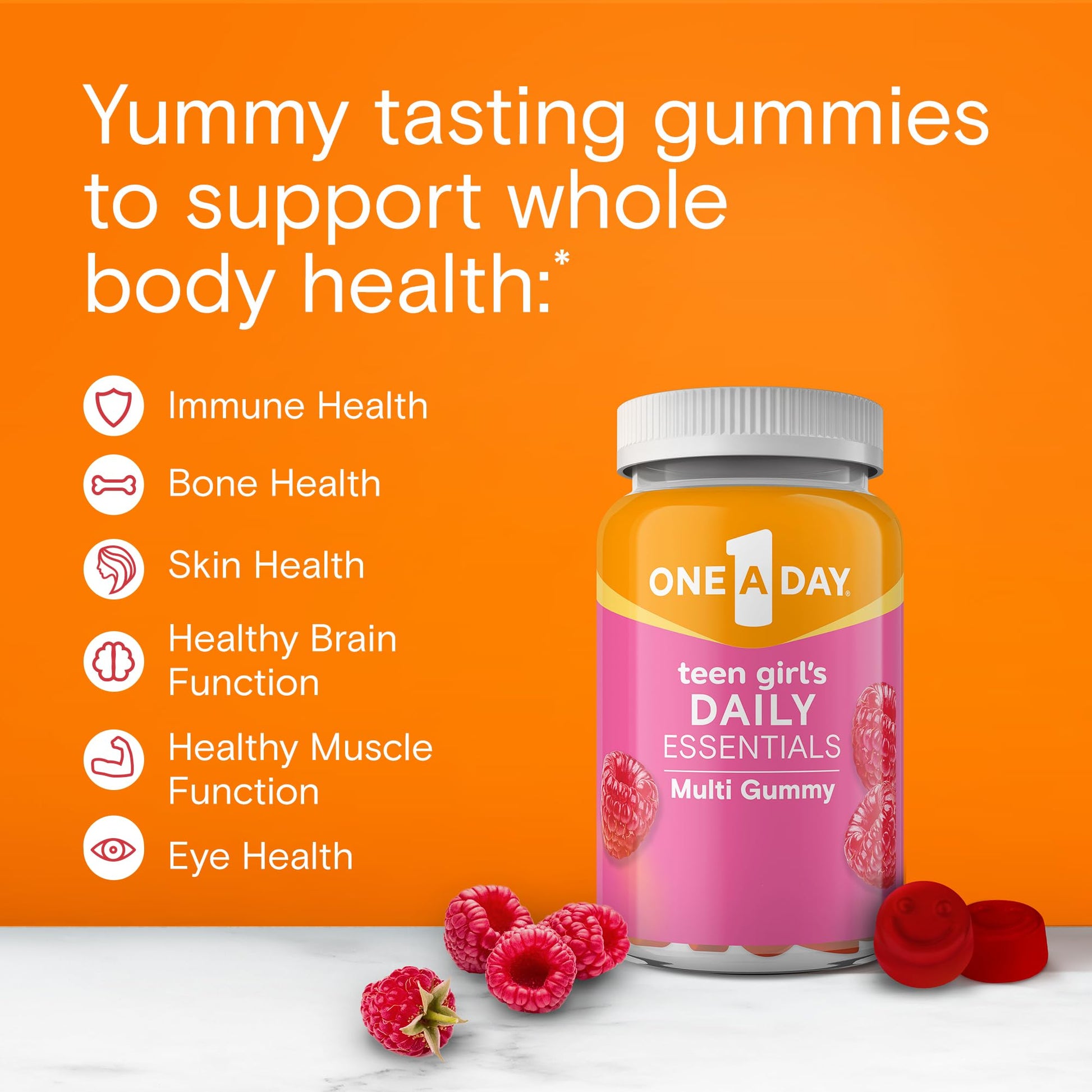 One A Day Teen Girl’s Daily Essentials Multivitamin Gummies, Teen Girl Multivitamins with Biotin, Vitamin B12 and B6, Vitamin C ONE A DAY uk supplements