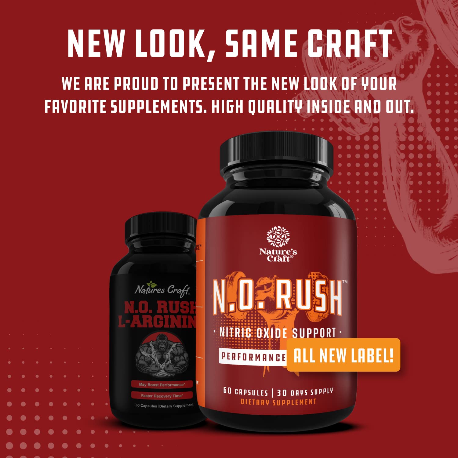 Nitric Oxide Support Pills - Natural Workout Supplement & Exercise Enhancer - Boost Energy Natures Craft uk supplements
