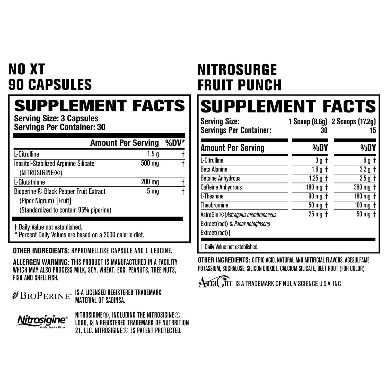 Jacked Factory Nitrosurge Pre-Workout in Fruit Punch & N.O. XT Nitric Oxide Booster Jacked Factory uk supplements