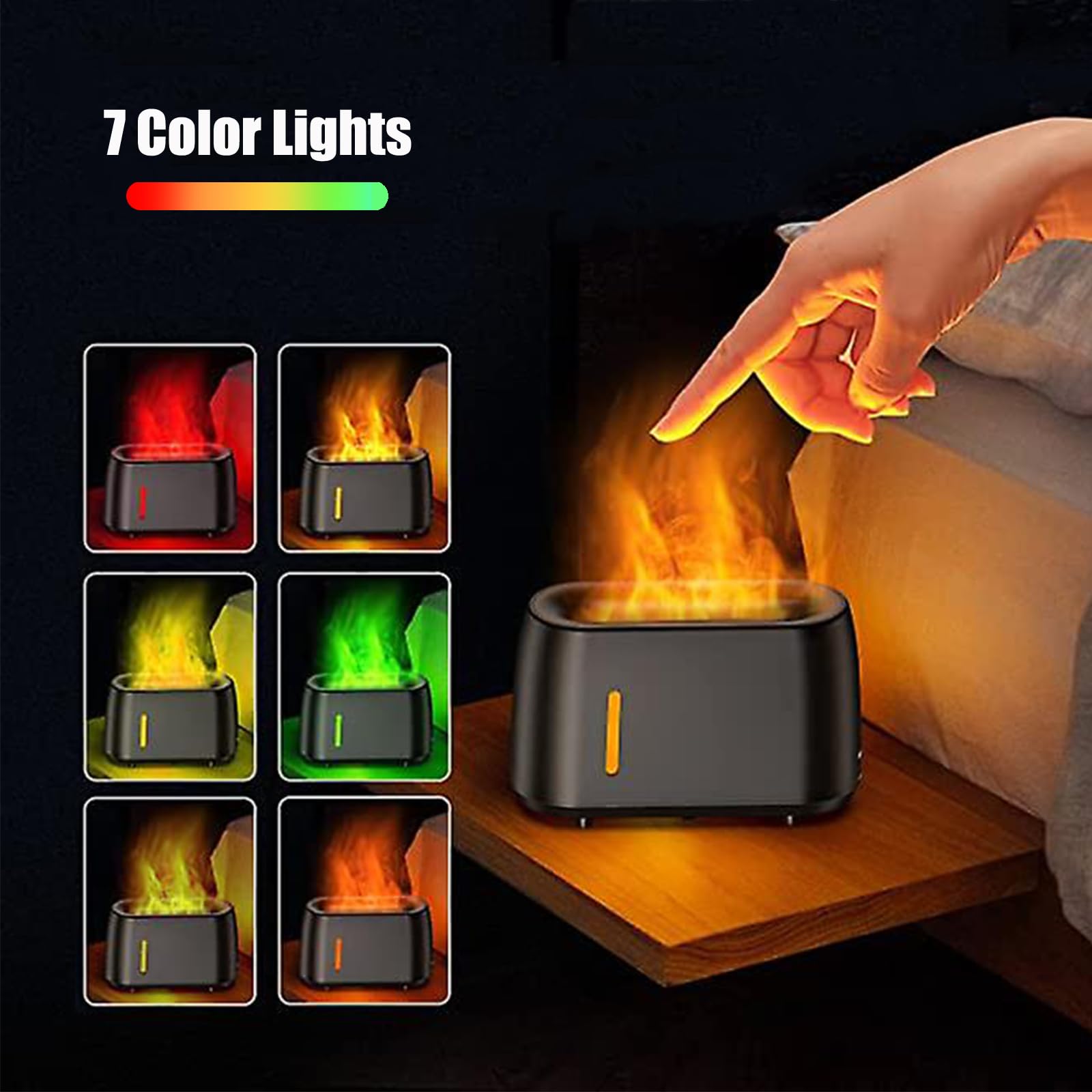 Flame Diffuser Humidifier 240ML for Essential Oils, Smart Timing with 7 Changeable Colors, Dual Mist AOSUMWITHU uk supplements