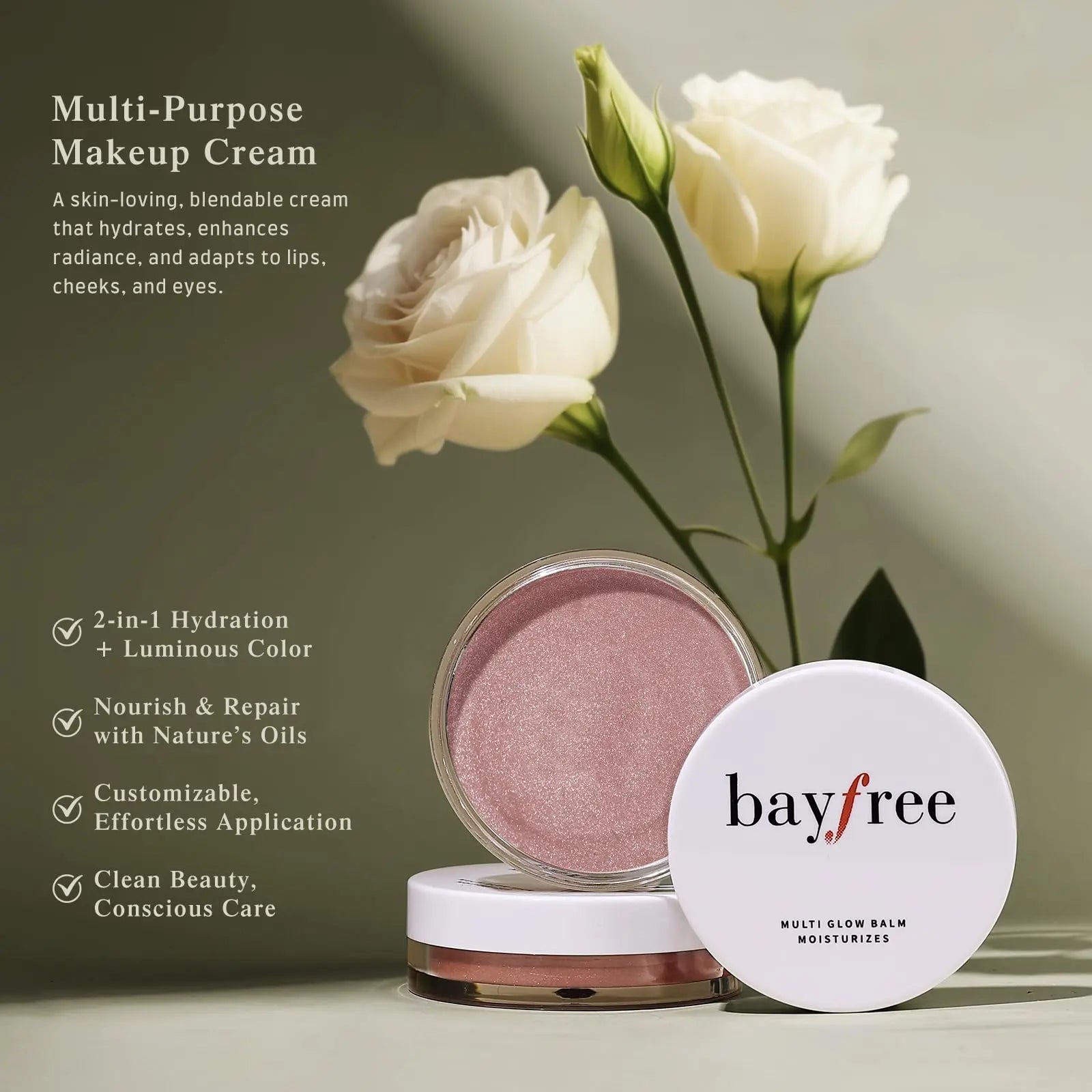 bayfree Multi Glow Balm, Cream Blush for Cheeks, Blush Balm Face Makeup, Radiant Finish, Hydrating, Creamy, Lightweight & Blendable Color, Face Makeup 0.63 Oz bayfree uk supplements