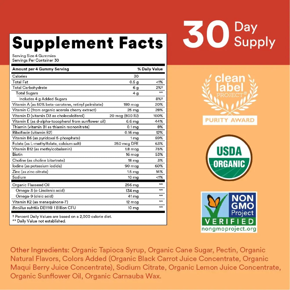 SmartyPants Organic Kids Multivitamin Gummies: Probiotics & Garden of Life Dr. Formulated Probiotics Organic Kids+ Plus Vitamin C & D - Berry Cherry - Gluten SmartyPants uk supplements